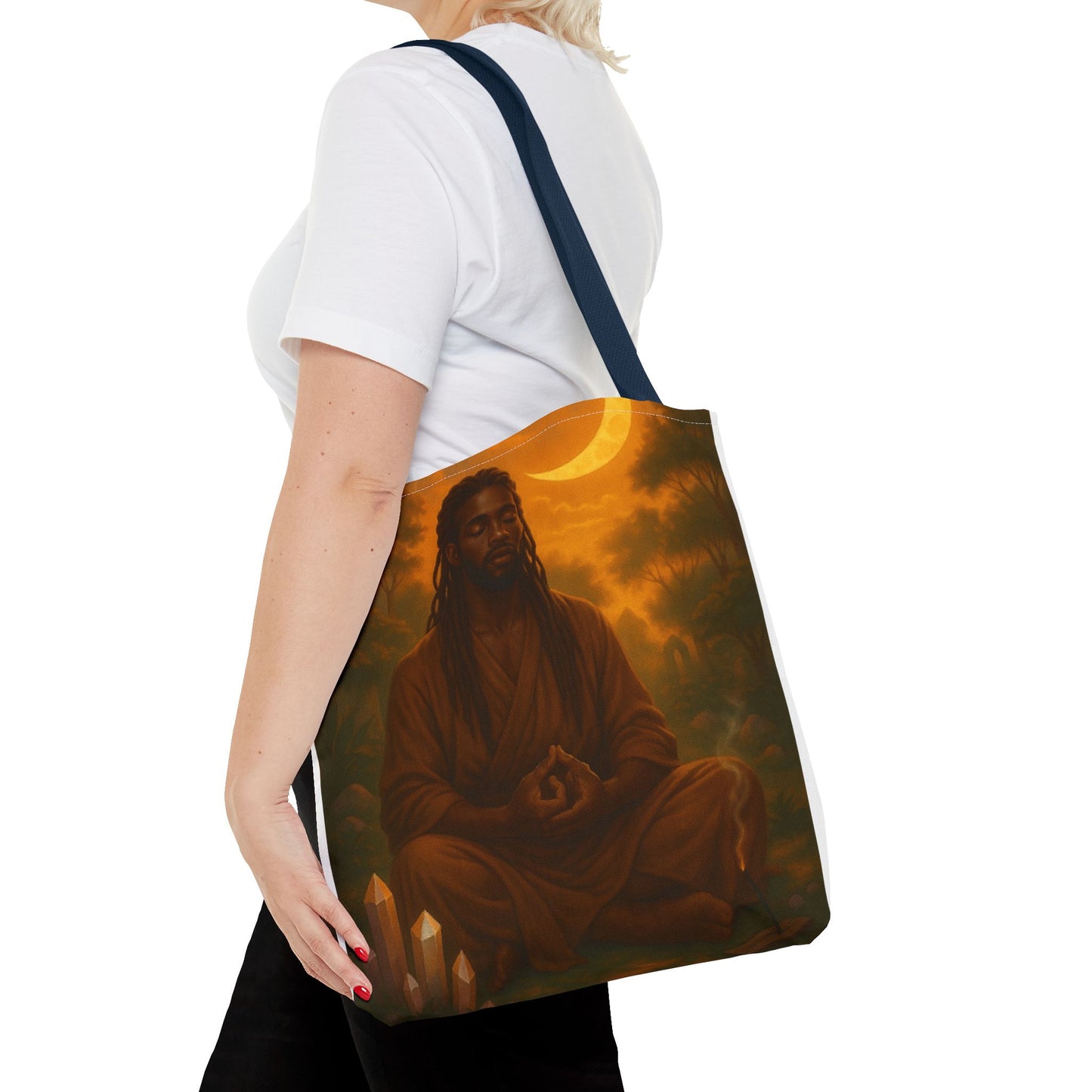 LOWKEY HEALING ENERGY TOTE BAG- EMPOWERED, GROUNDED, ROYAL.