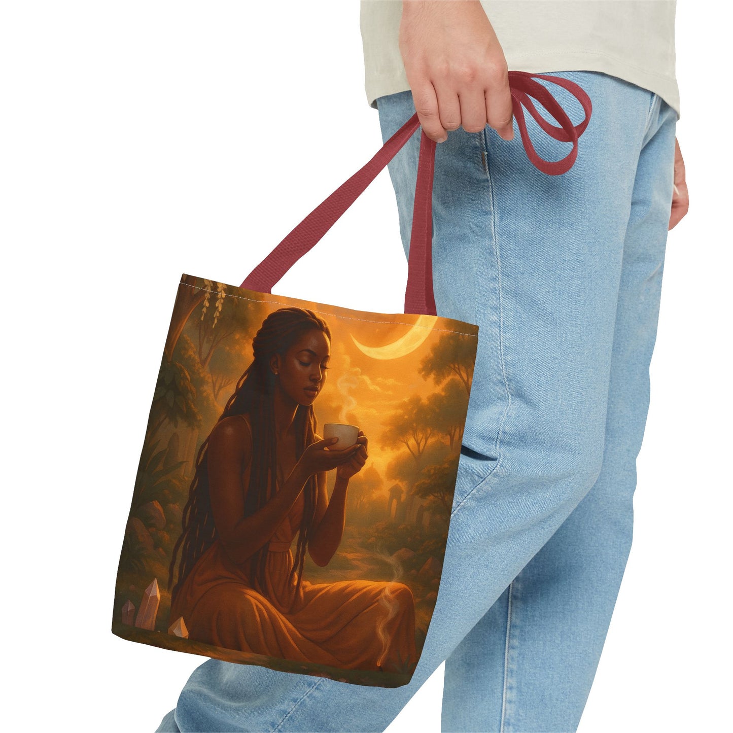 Calming Spiritual Tote Bag, Ethereal Art Tote, Eco-Friendly Shopping Bag, Weekender, Beach Trip, Gift for Her, Yoga Enthusiast