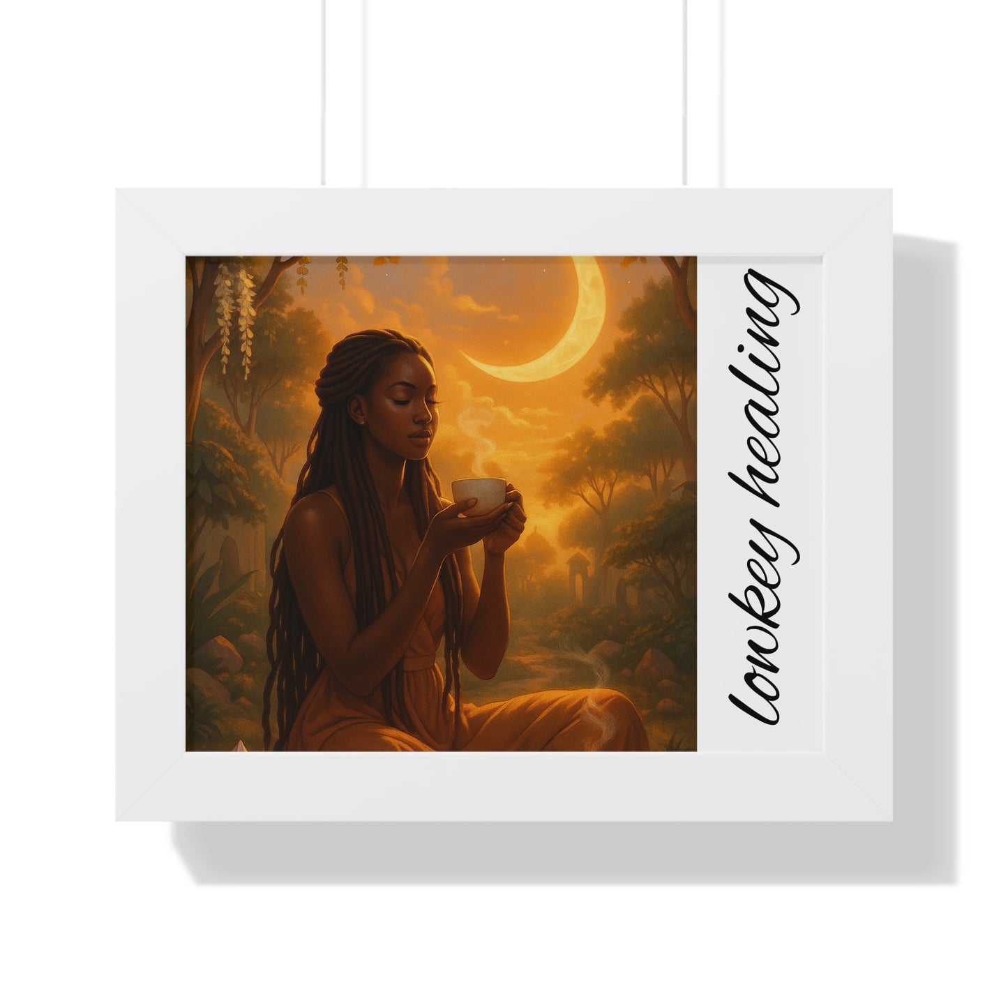 Serene Framed Poster, Art Print, Home Decor, Gift for Her, Meditation Wall Art, Self-Care Decoration, Mindfulness Artwork