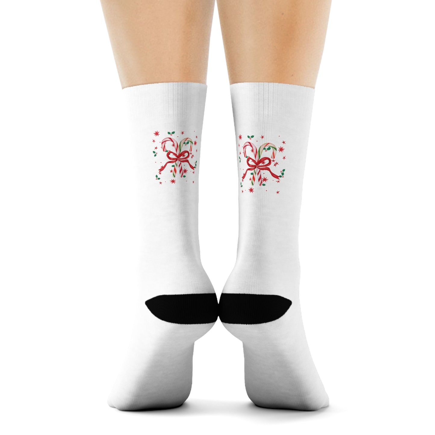 Candy Cane Christmas Socks- Cozy Holiday Crew Socks