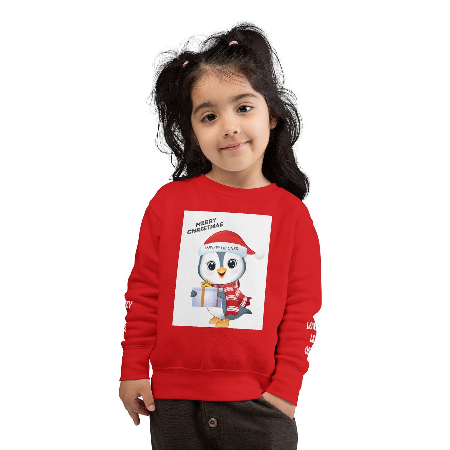Lowkey Lil' Ones Merry Christmas Penguin Toddler Sweater