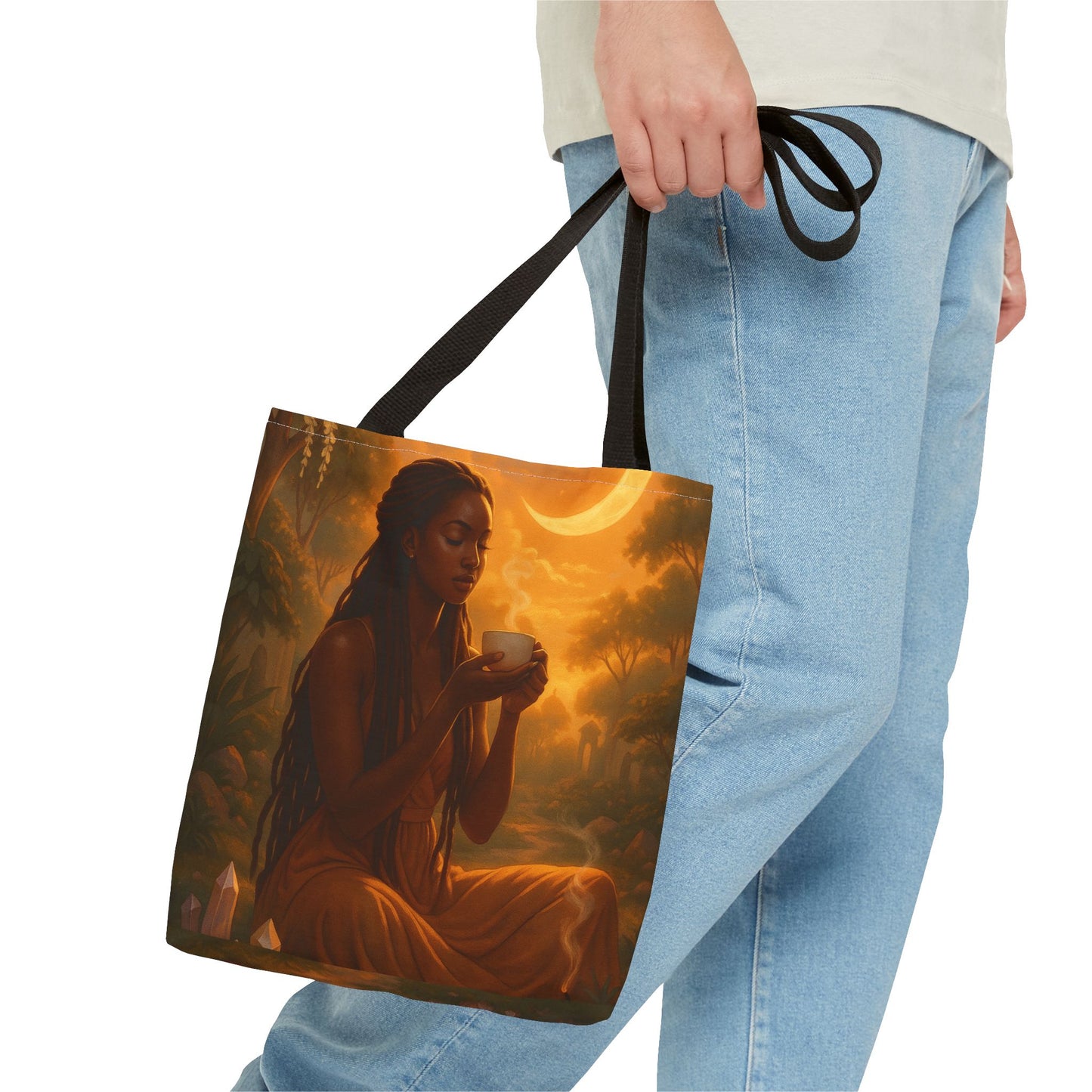 Calming Spiritual Tote Bag, Ethereal Art Tote, Eco-Friendly Shopping Bag, Weekender, Beach Trip, Gift for Her, Yoga Enthusiast