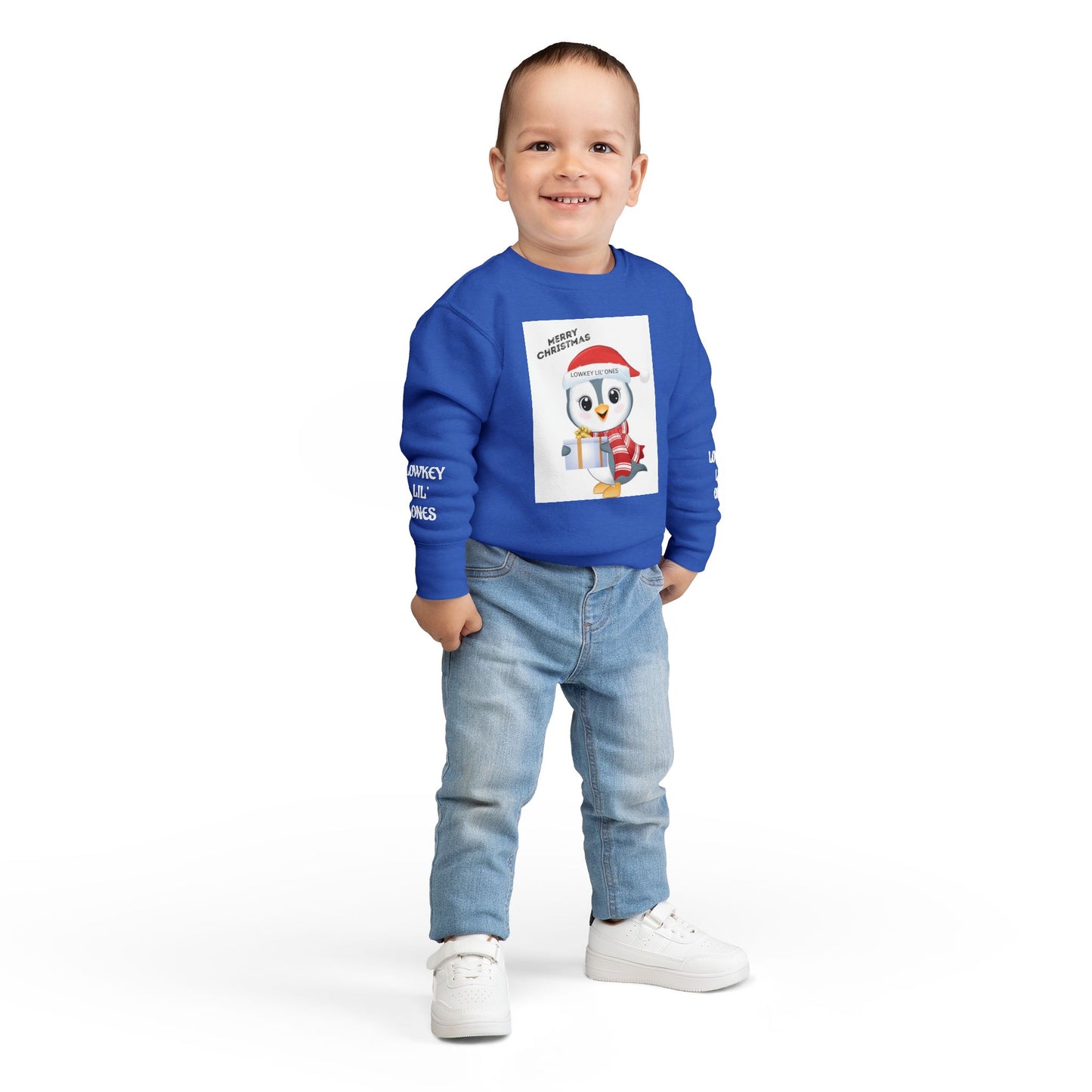 Lowkey Lil' Ones Merry Christmas Penguin Toddler Sweater