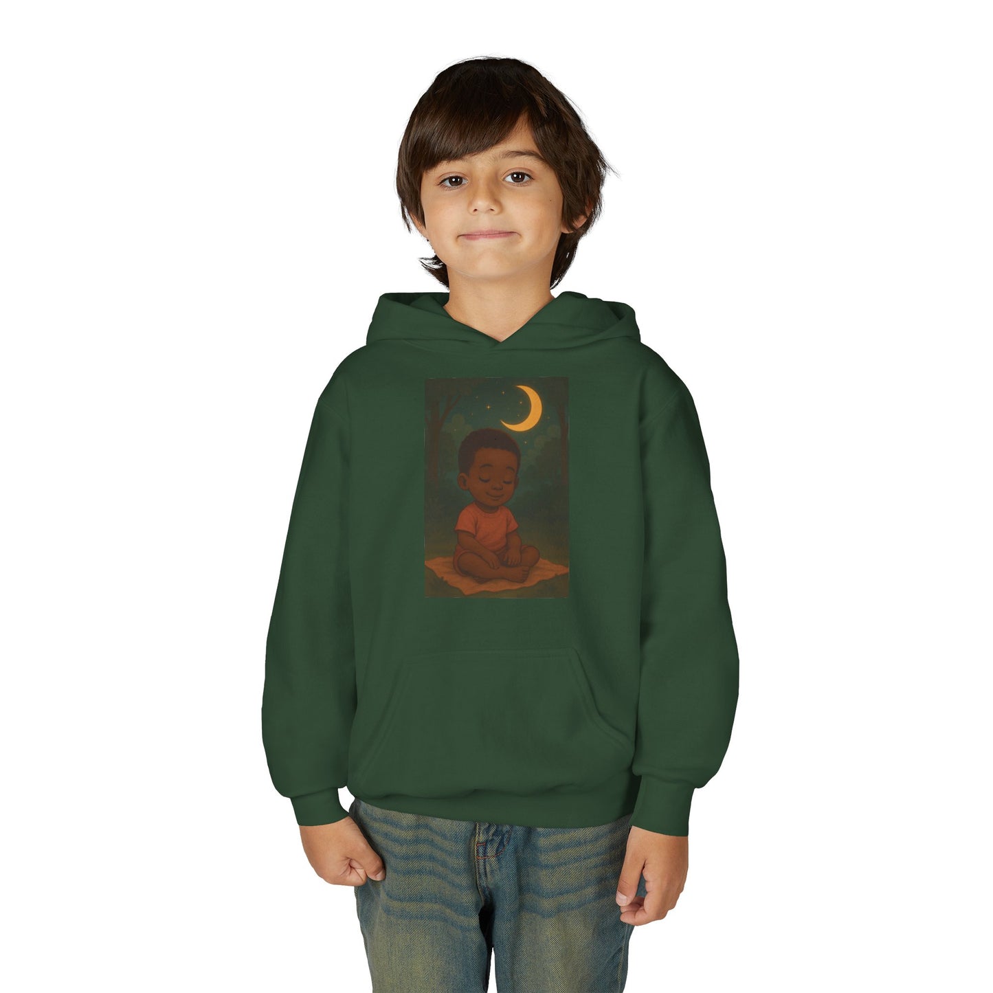 Lowkey Lil' Ones "Peaceful Moon" Youth Hoodie- Calm Energy for Growing Kings