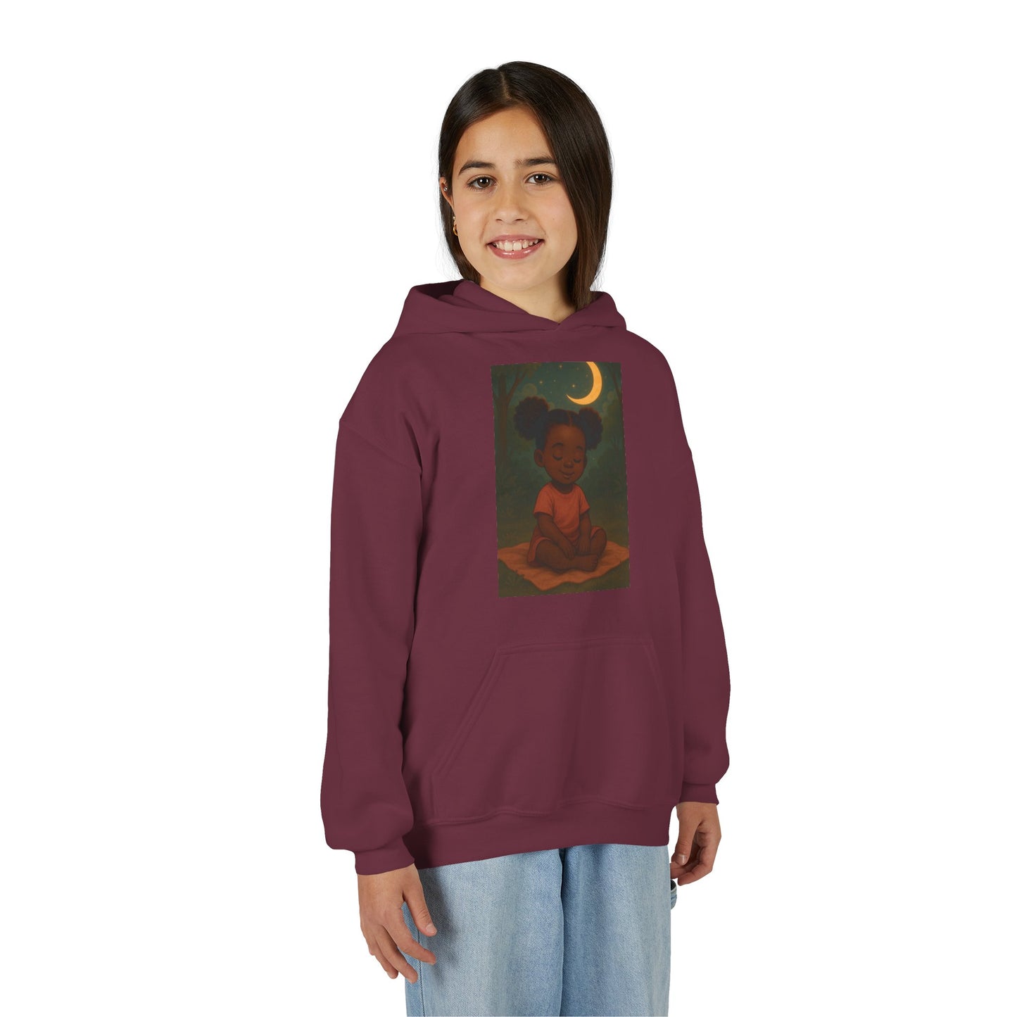 Lowkey Lil' Ones "peaceful Moon" Youth Hoodie- Calm Energy For Growing Queens