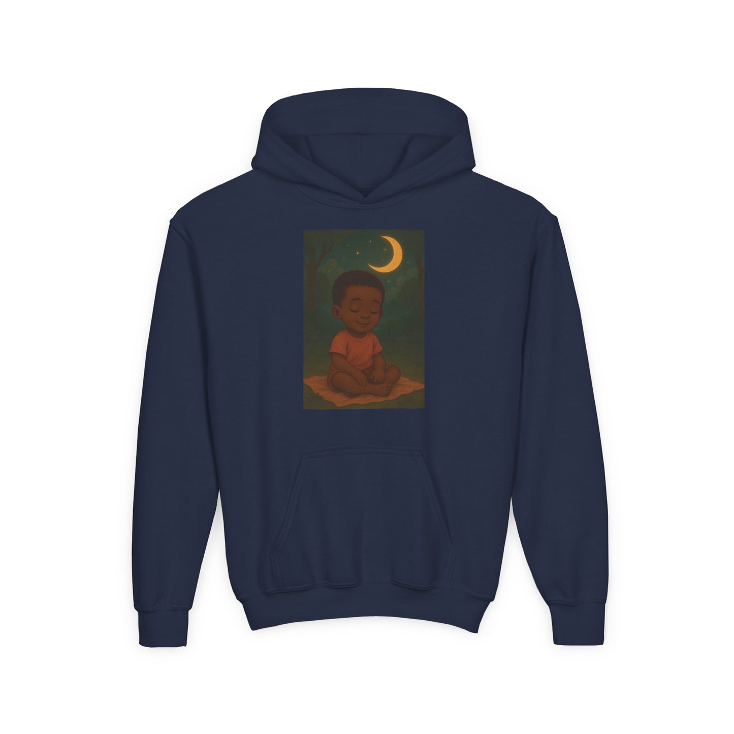 Lowkey Lil' Ones "Peaceful Moon" Youth Hoodie- Calm Energy for Growing Kings
