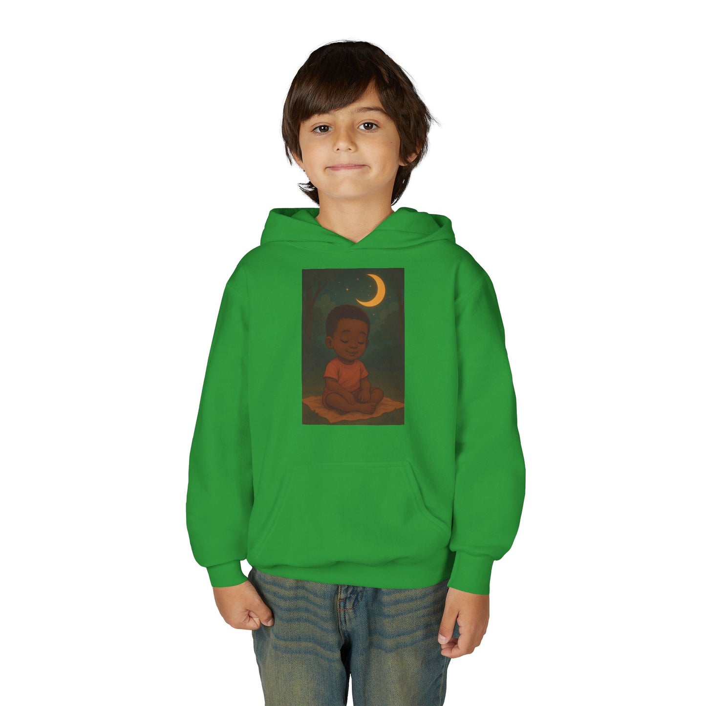 Lowkey Lil' Ones "Peaceful Moon" Youth Hoodie- Calm Energy for Growing Kings