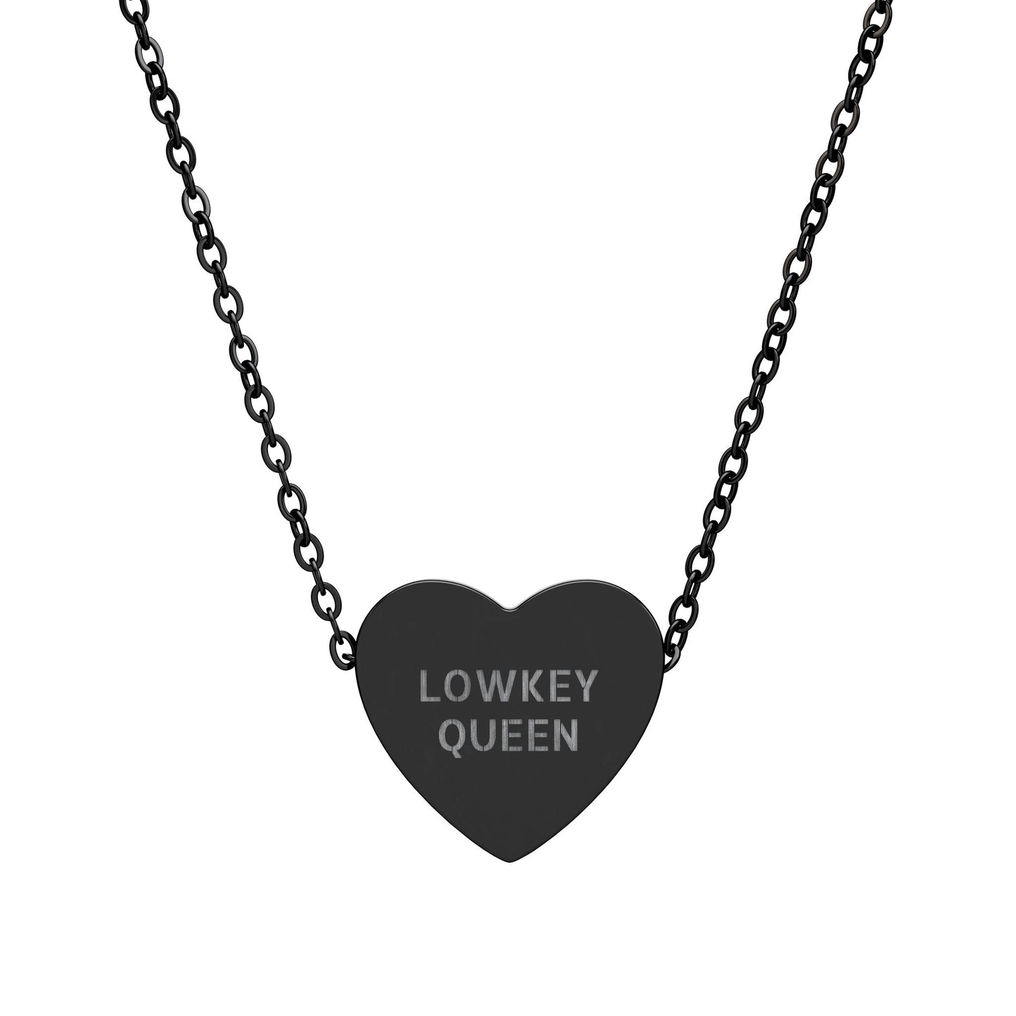 LOWKEY QUEEN ENGRAVED HEART NECKLACE