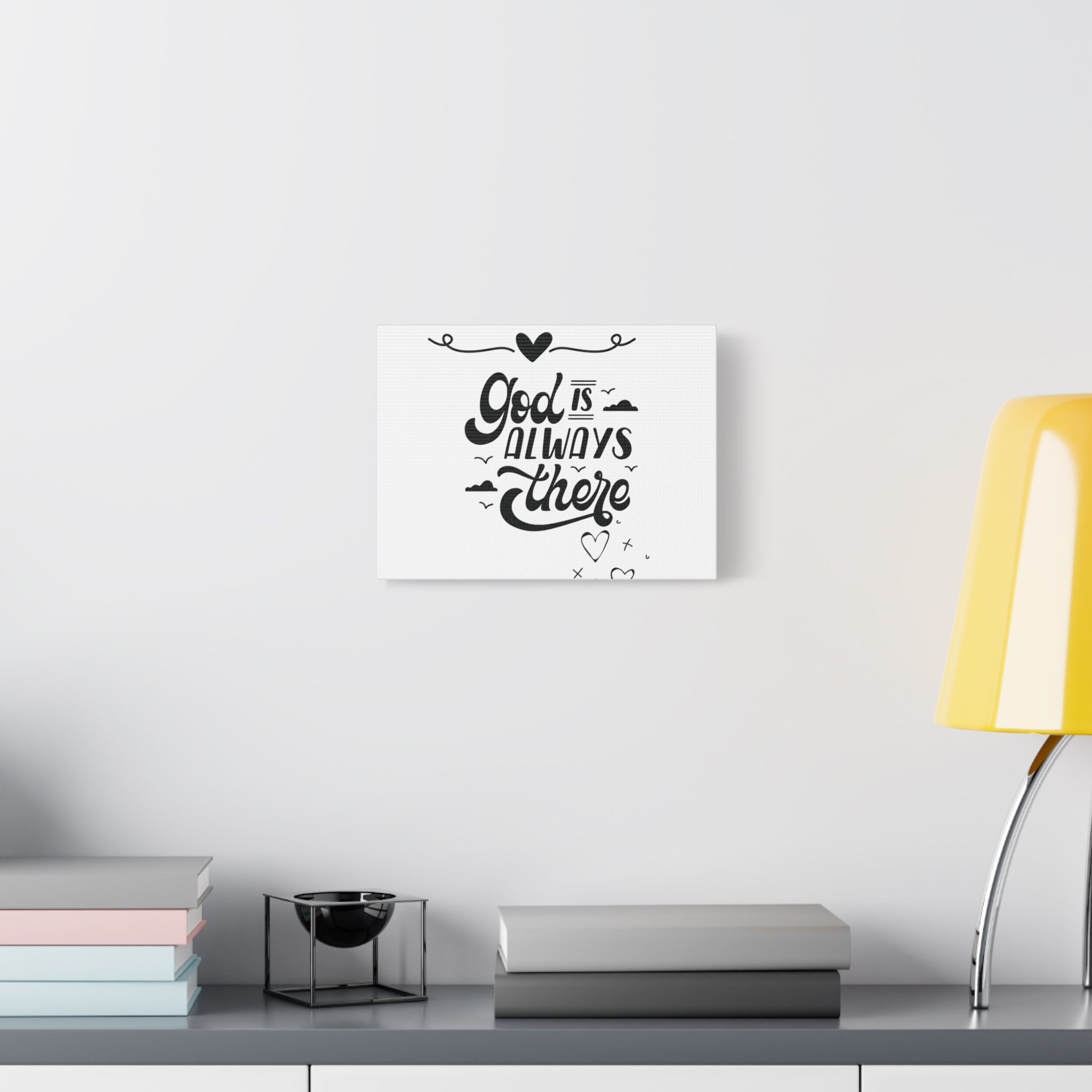 God Is Always There- Christian Faith Wall Canvas with Inspirational Quote