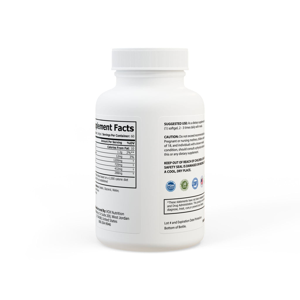 Lowkey Healing Omega- 3 Fish Oil Lemon Flavored Daily Wellness Support   (60 Soft gels)