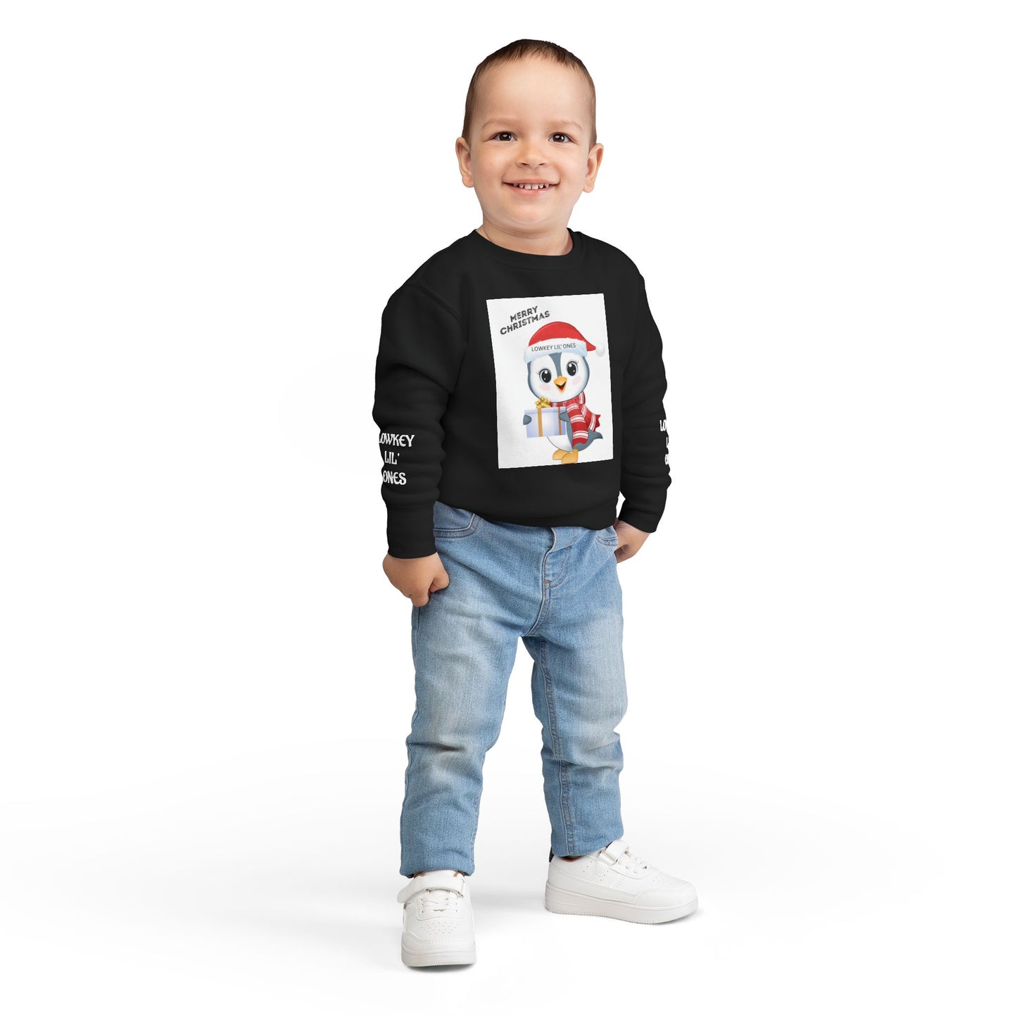 Lowkey Lil' Ones Merry Christmas Penguin Toddler Sweater