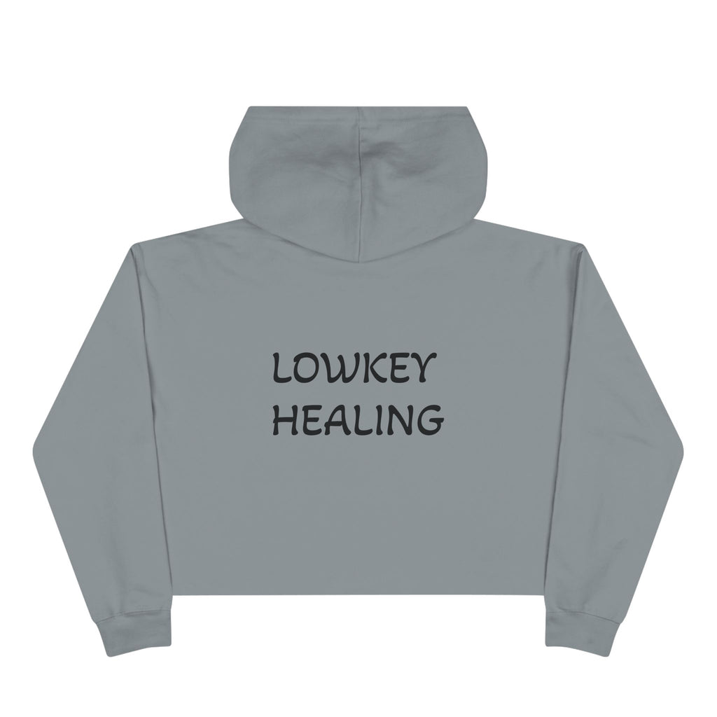 Lowkey Healing Crop Hoodie — Hugs & Kisses Graphic Cropped Sweatshirt