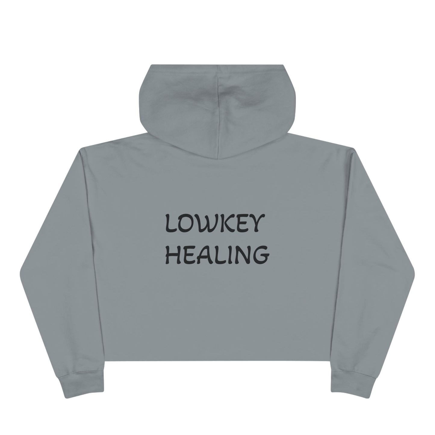 Lowkey Healing Crop Hoodie — Hugs & Kisses Graphic Cropped Sweatshirt