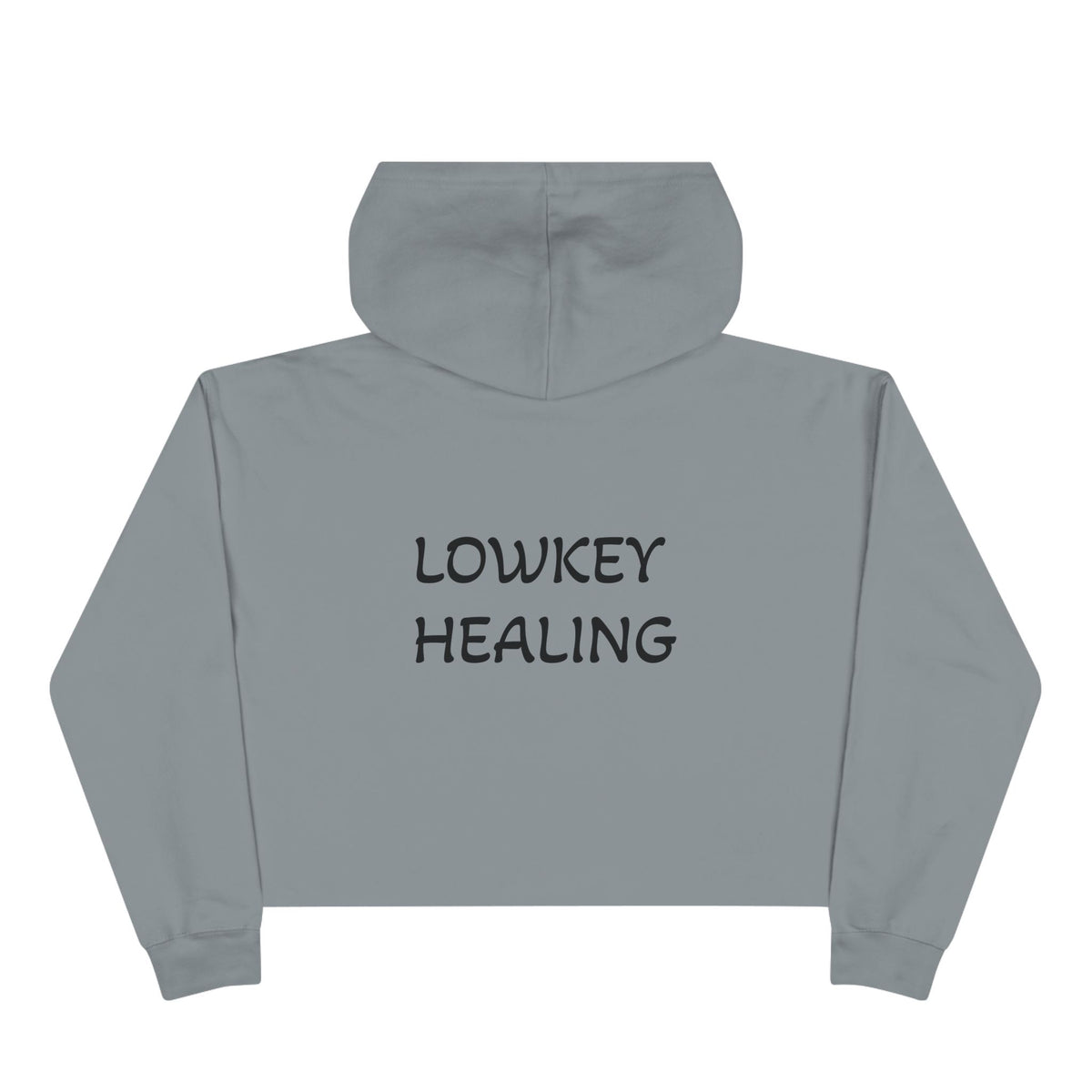 Lowkey Healing Crop Hoodie — Hugs & Kisses Graphic Cropped Sweatshirt