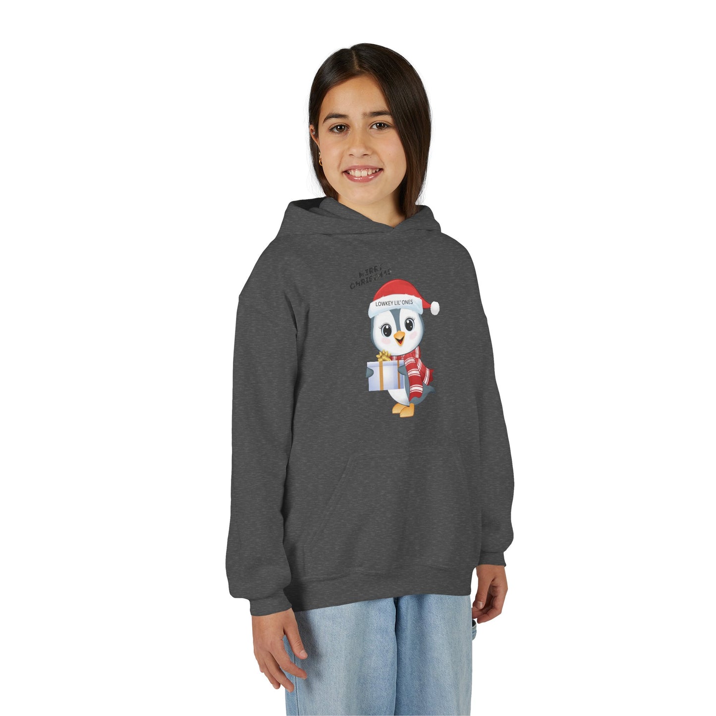 Lowkey Lil' Ones Merry Christmas Penguin Youth Hoodie