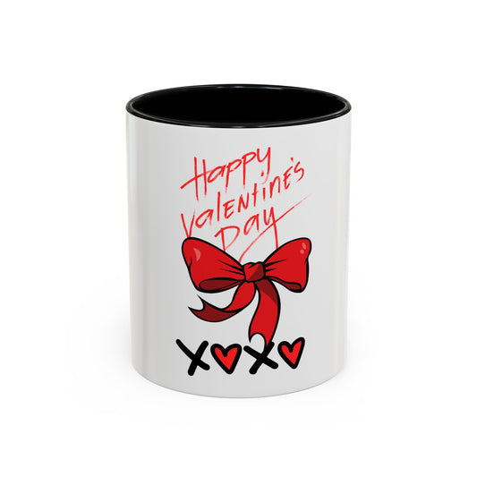 Happy Valentine's Day Bow & Hearts Coffee Mug