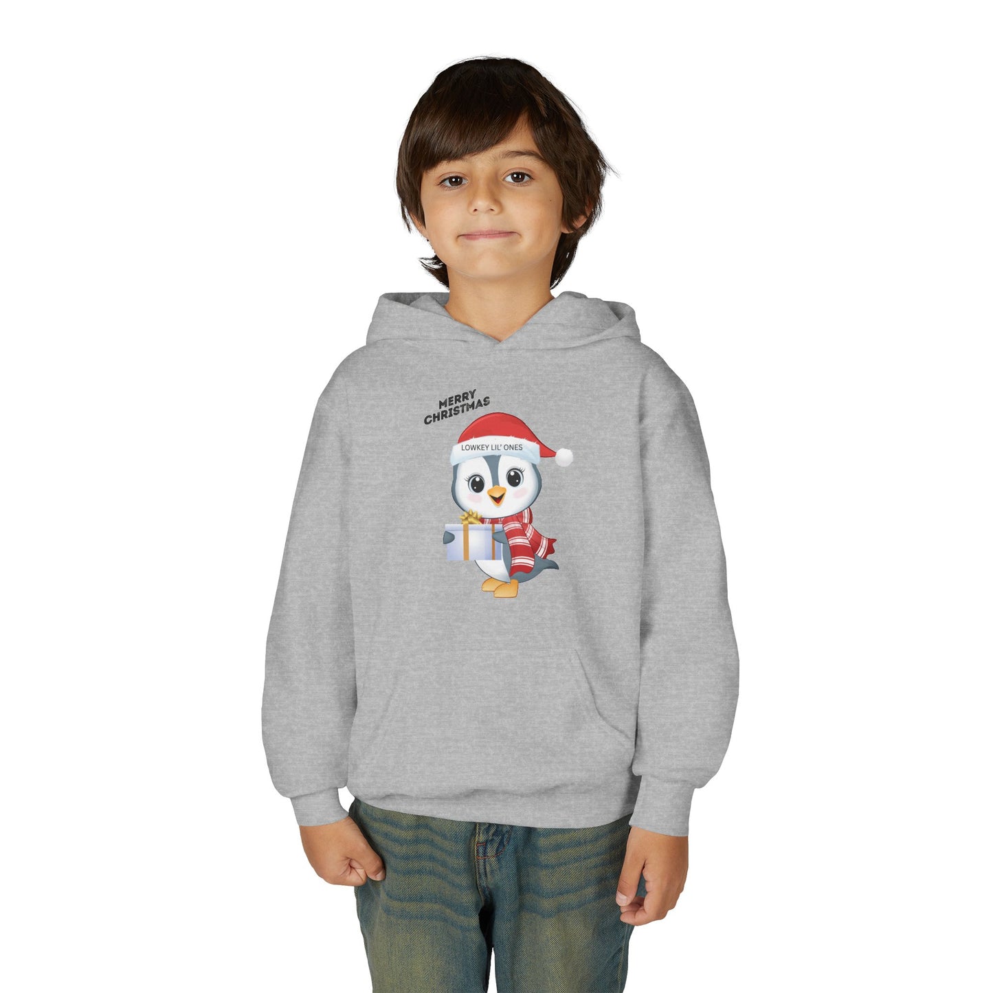Lowkey Lil' Ones Merry Christmas Penguin Youth Hoodie