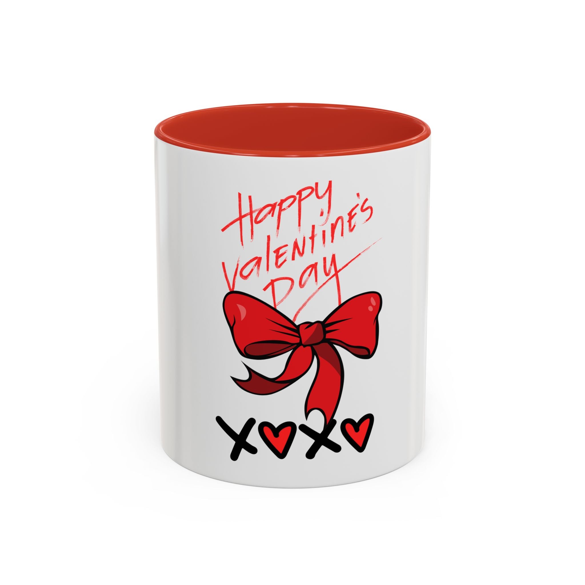 Happy Valentine's Day Bow & Hearts Coffee Mug