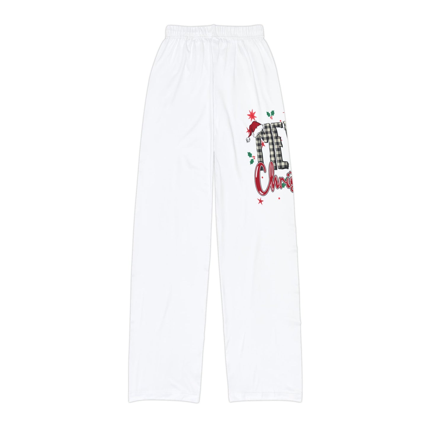 Kids Lounge Pants — Holiday Buffalo Check 'Candy Cane' Graphic
