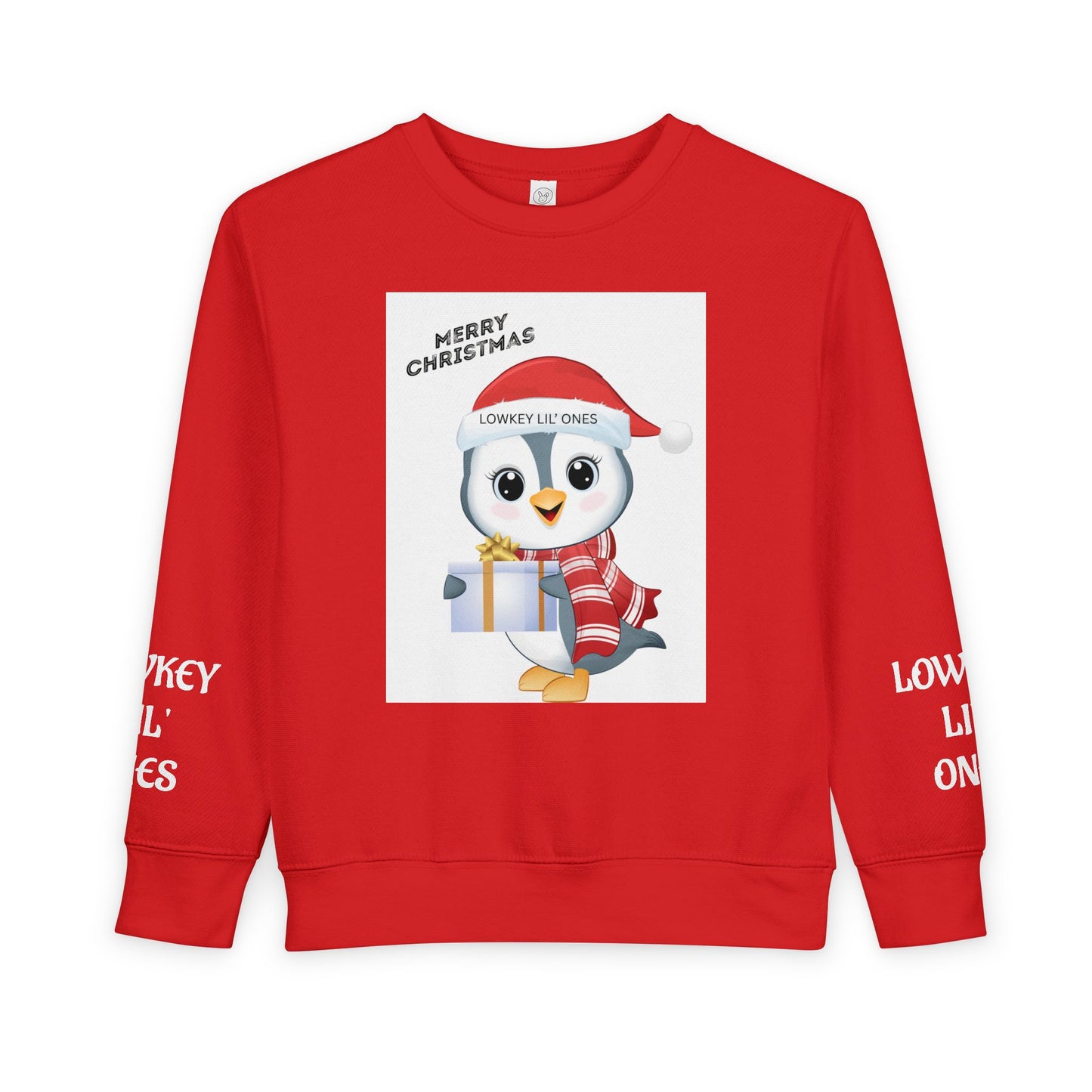 Lowkey Lil' Ones Merry Christmas Penguin Toddler Sweater