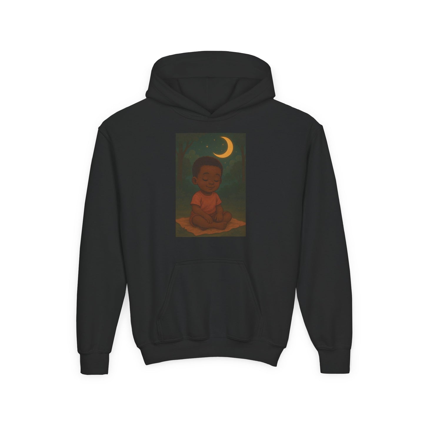 Lowkey Lil' Ones "Peaceful Moon" Youth Hoodie- Calm Energy for Growing Kings