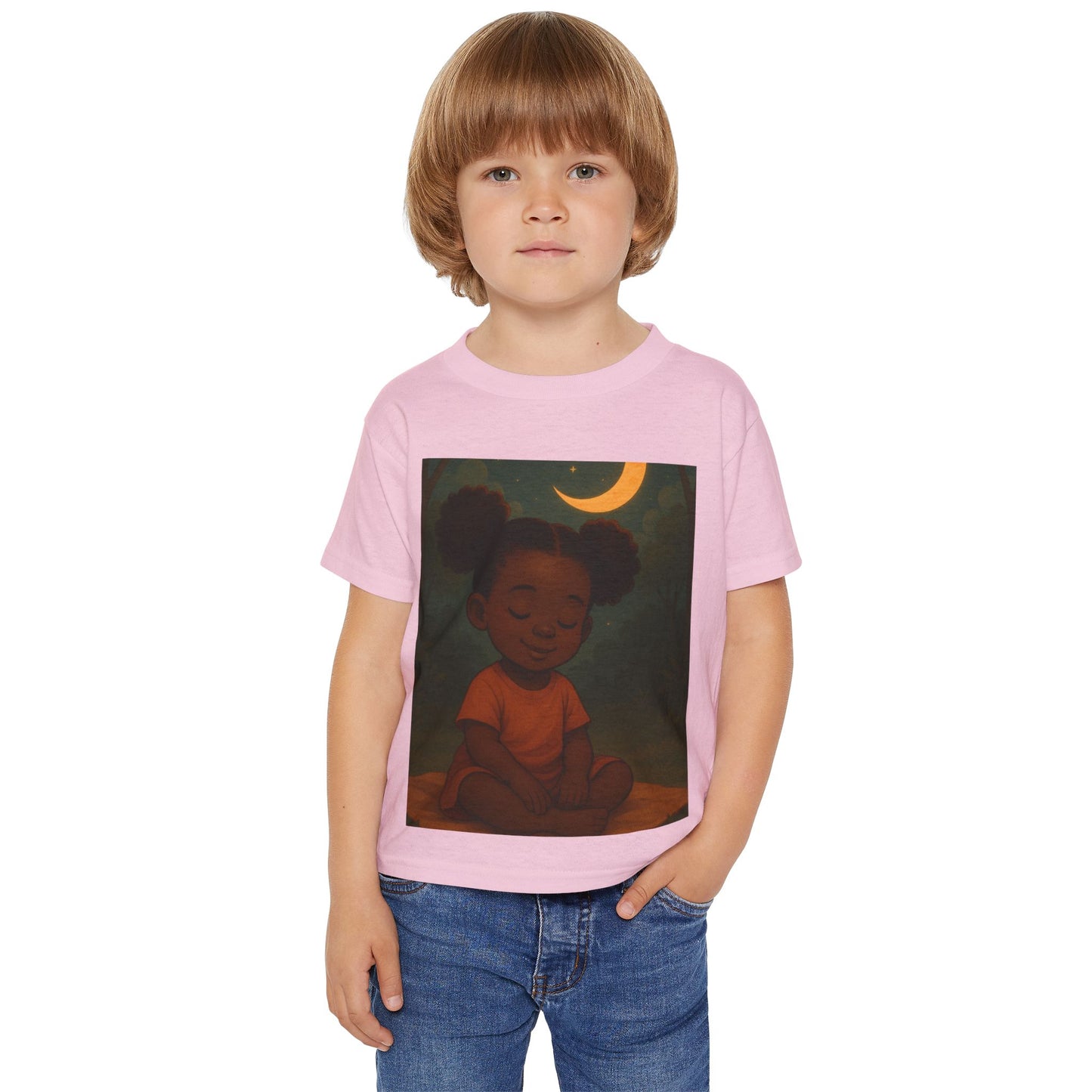"LOWKEY LIL' ONES MOON & STARS TODDLER SHIRT-SOFT AFFIRMATION TEE FOR KIDS, GENTLE STRENGTH, DREAMY COMFORT"