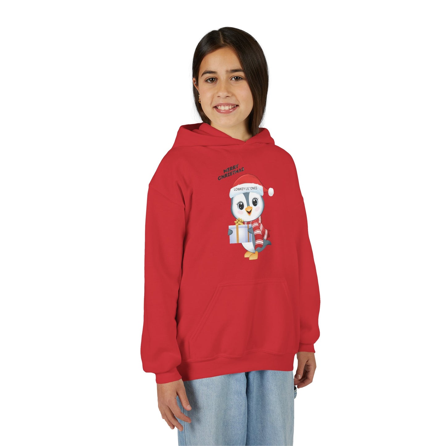 Lowkey Lil' Ones Merry Christmas Penguin Youth Hoodie