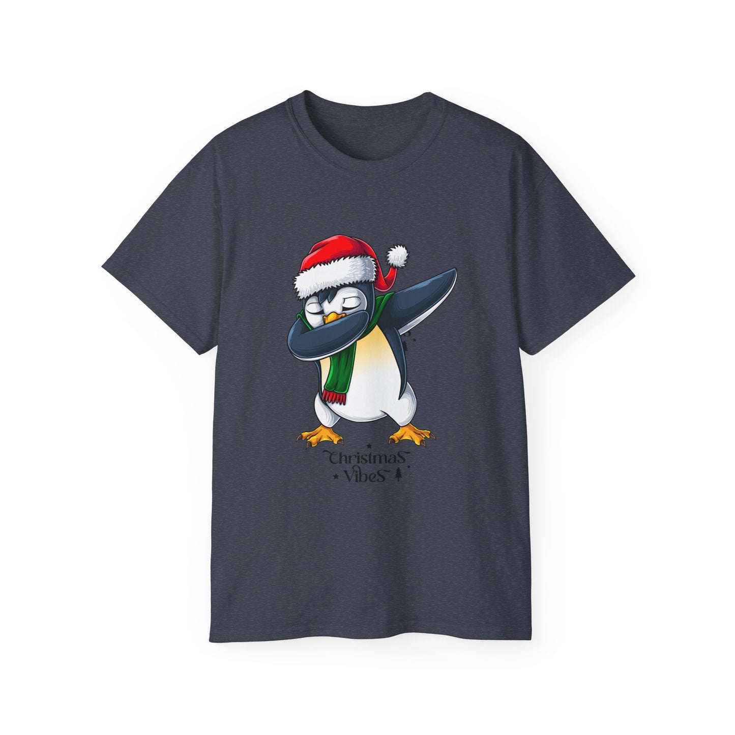 Women's Christmas Vibes Dabbing Penguin Tee