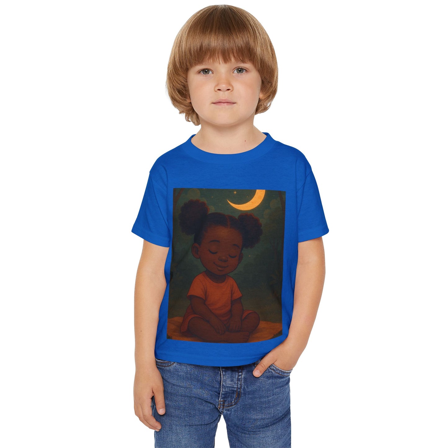 "LOWKEY LIL' ONES MOON & STARS TODDLER SHIRT-SOFT AFFIRMATION TEE FOR KIDS, GENTLE STRENGTH, DREAMY COMFORT"
