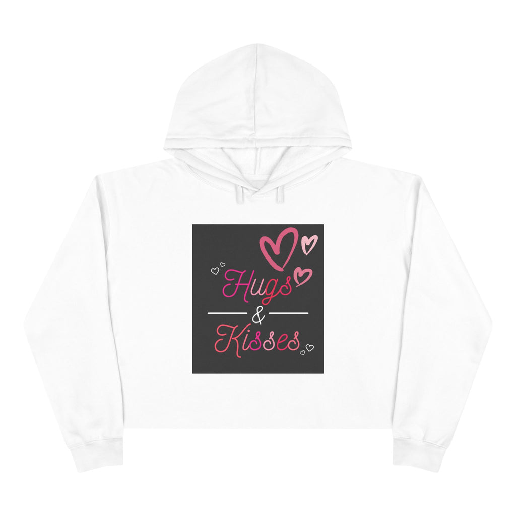 Lowkey Healing Crop Hoodie — Hugs & Kisses Graphic Cropped Sweatshirt