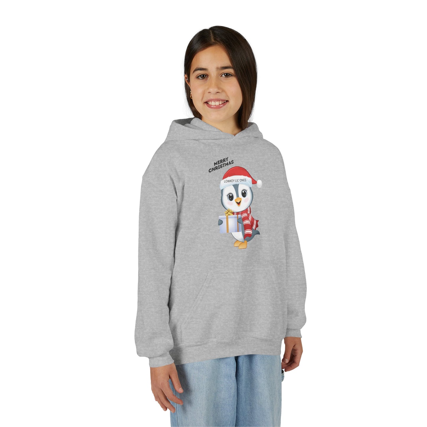 Lowkey Lil' Ones Merry Christmas Penguin Youth Hoodie