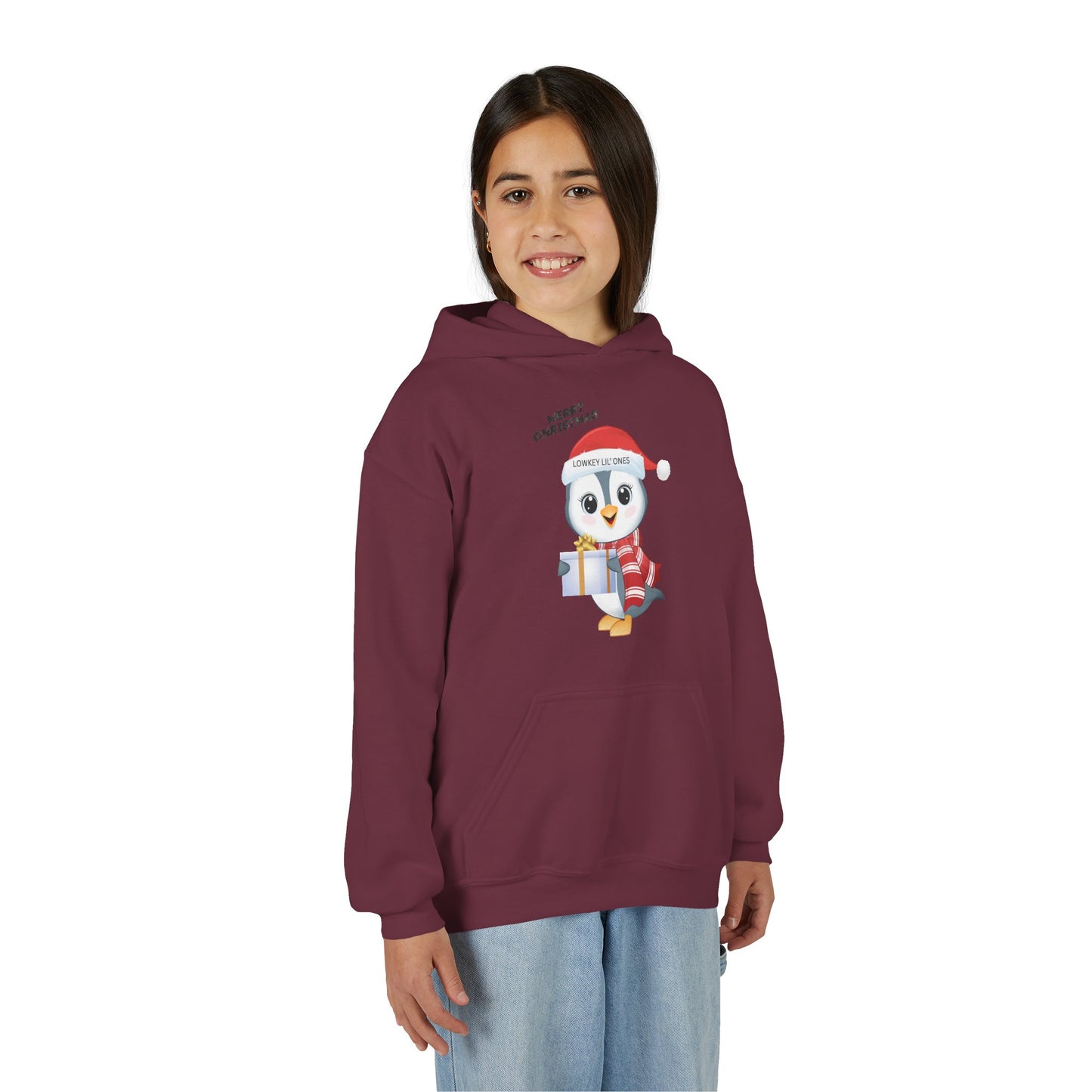 Lowkey Lil' Ones Merry Christmas Penguin Youth Hoodie