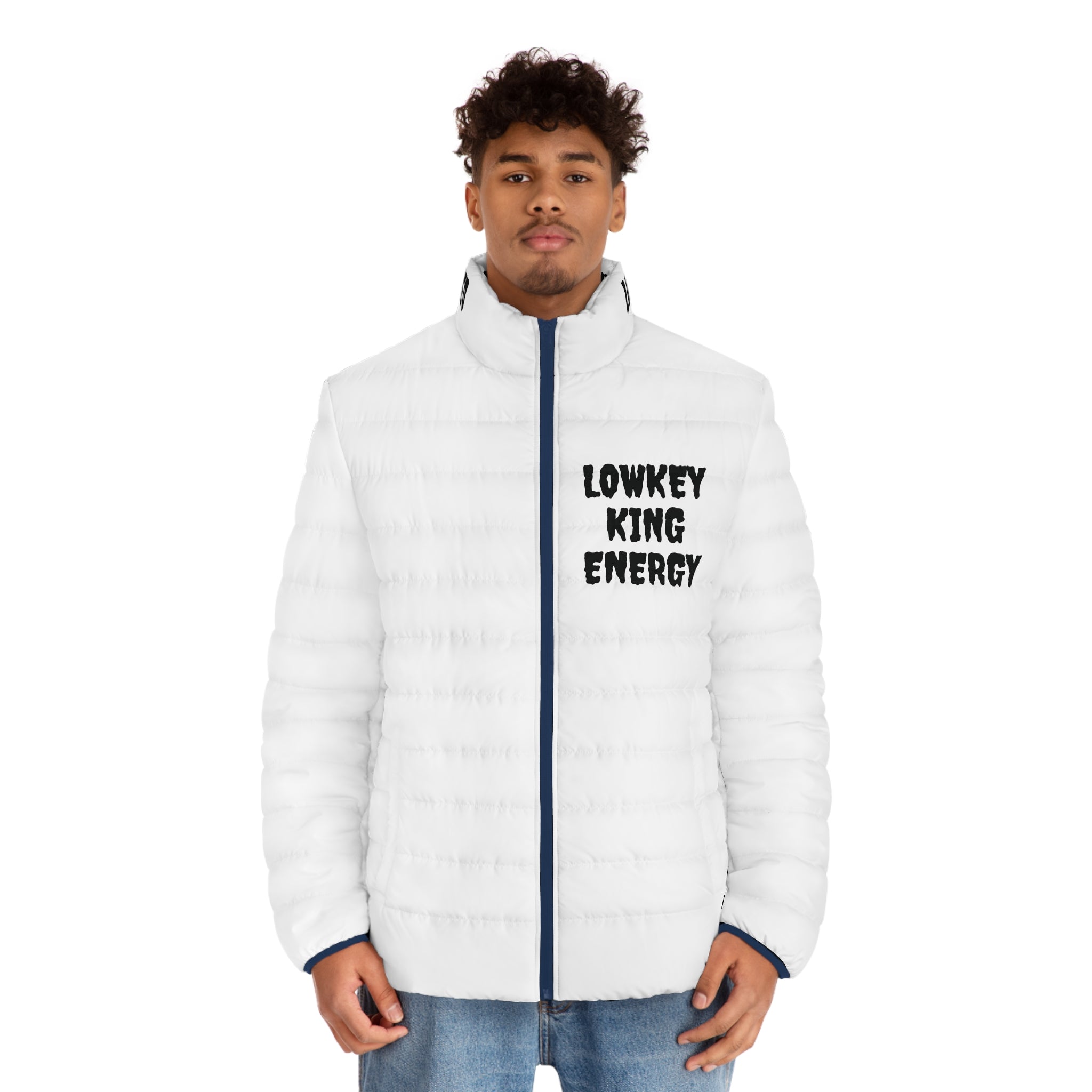 Lowkey King Energy Men's Puffer Jacket- Warmth, Power & Quiet Confidence