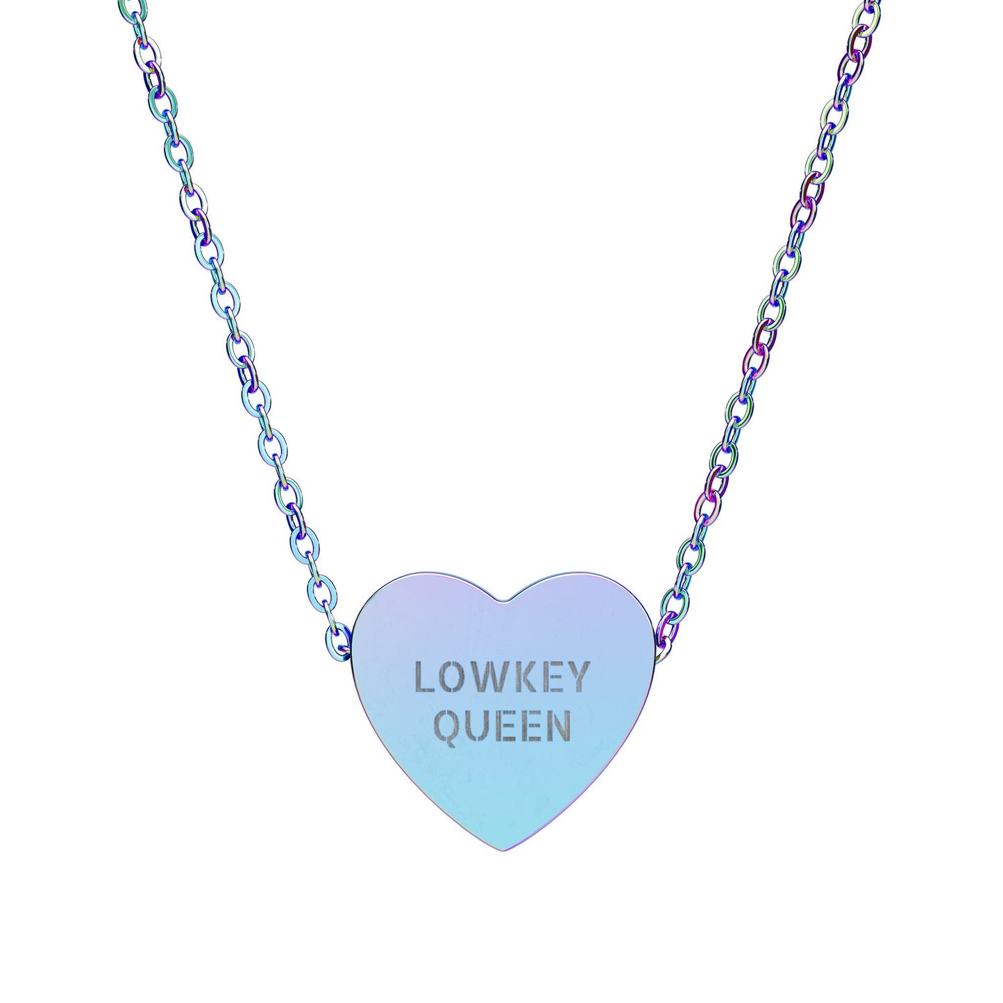 LOWKEY QUEEN ENGRAVED HEART NECKLACE