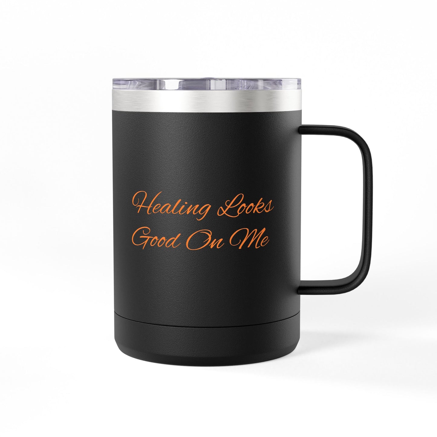 Healing Looks Good On Me Coffee Mug Tumbler, Inspirational Gift, Motivational Cup, Self-Care Reminder, Wellness Celebration Mug
