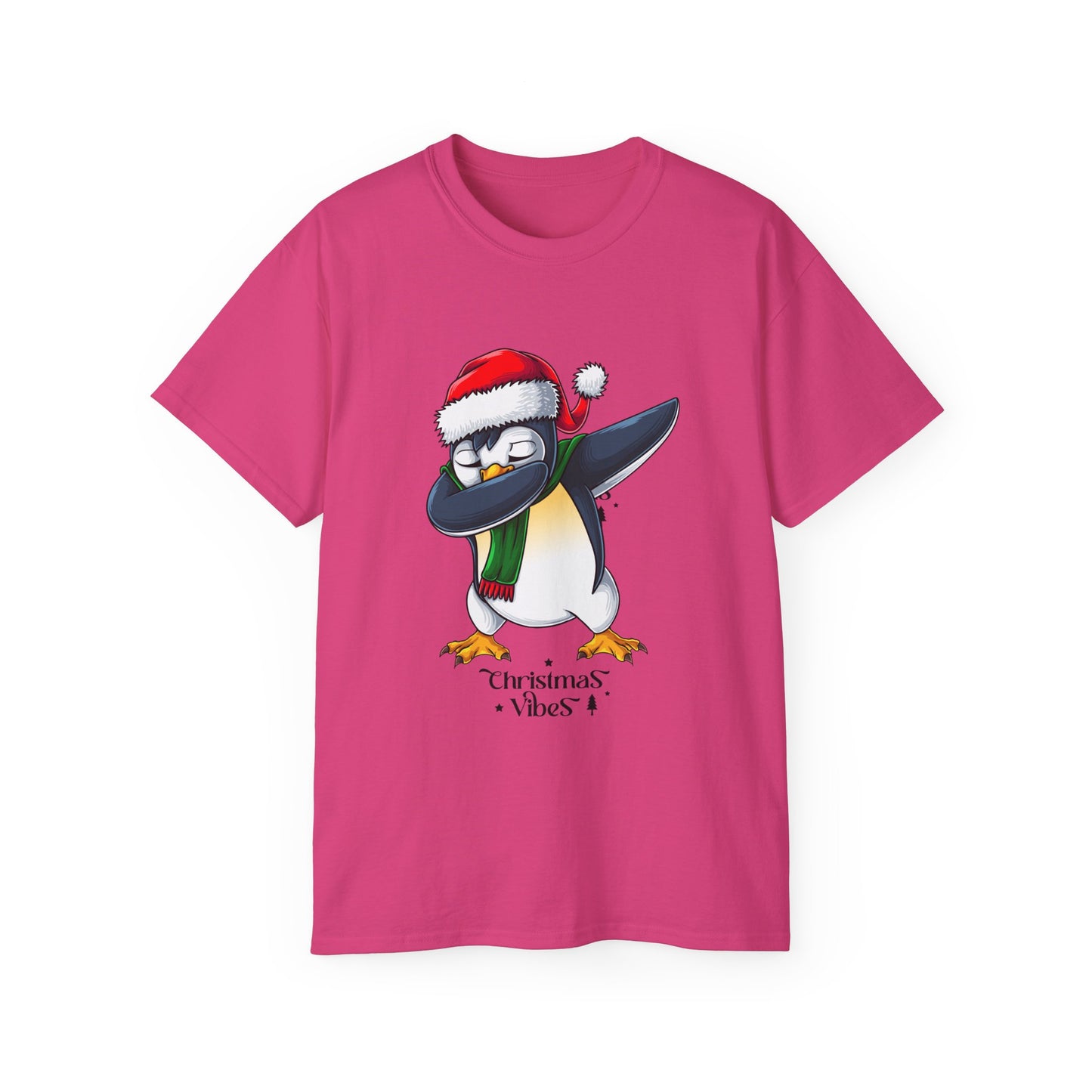 Women's Christmas Vibes Dabbing Penguin Tee