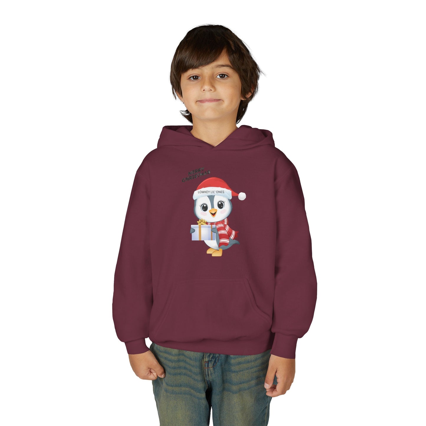 Lowkey Lil' Ones Merry Christmas Penguin Youth Hoodie