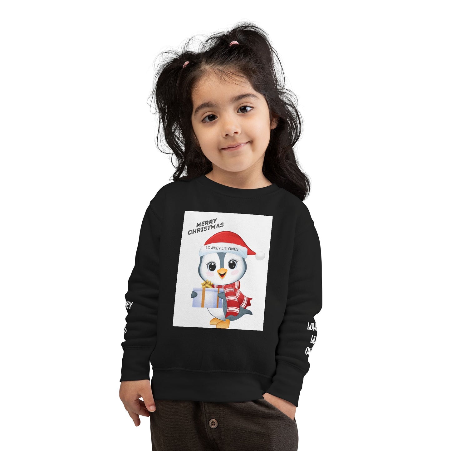 Lowkey Lil' Ones Merry Christmas Penguin Toddler Sweater