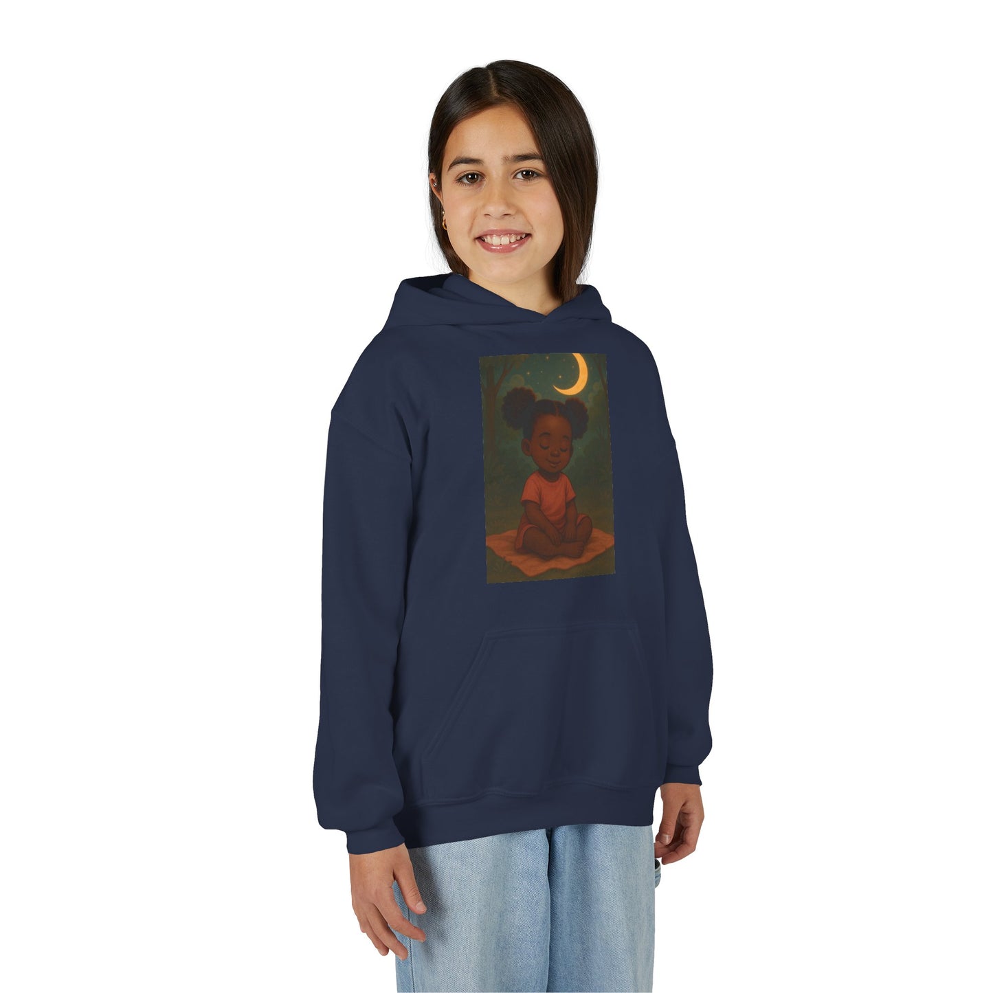 Lowkey Lil' Ones "peaceful Moon" Youth Hoodie- Calm Energy For Growing Queens