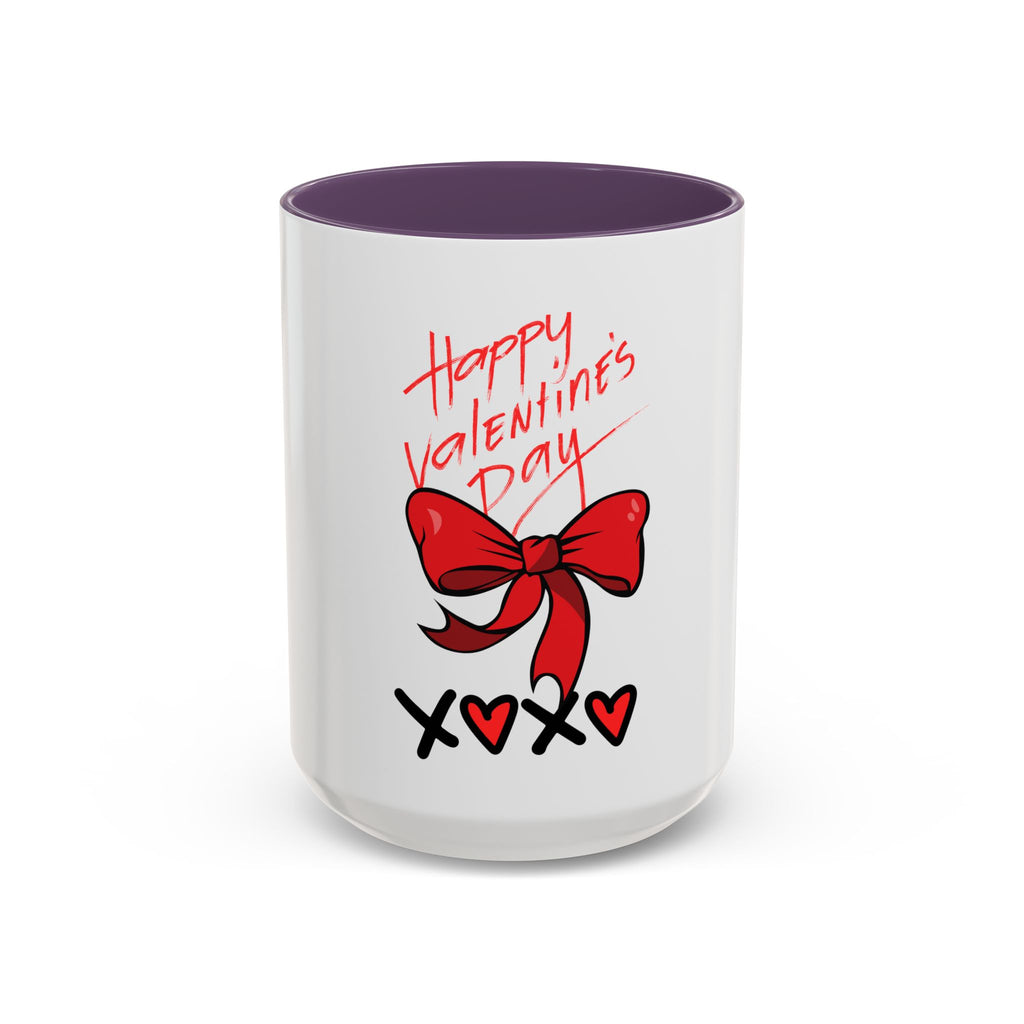 Happy Valentine's Day Bow & Hearts Coffee Mug