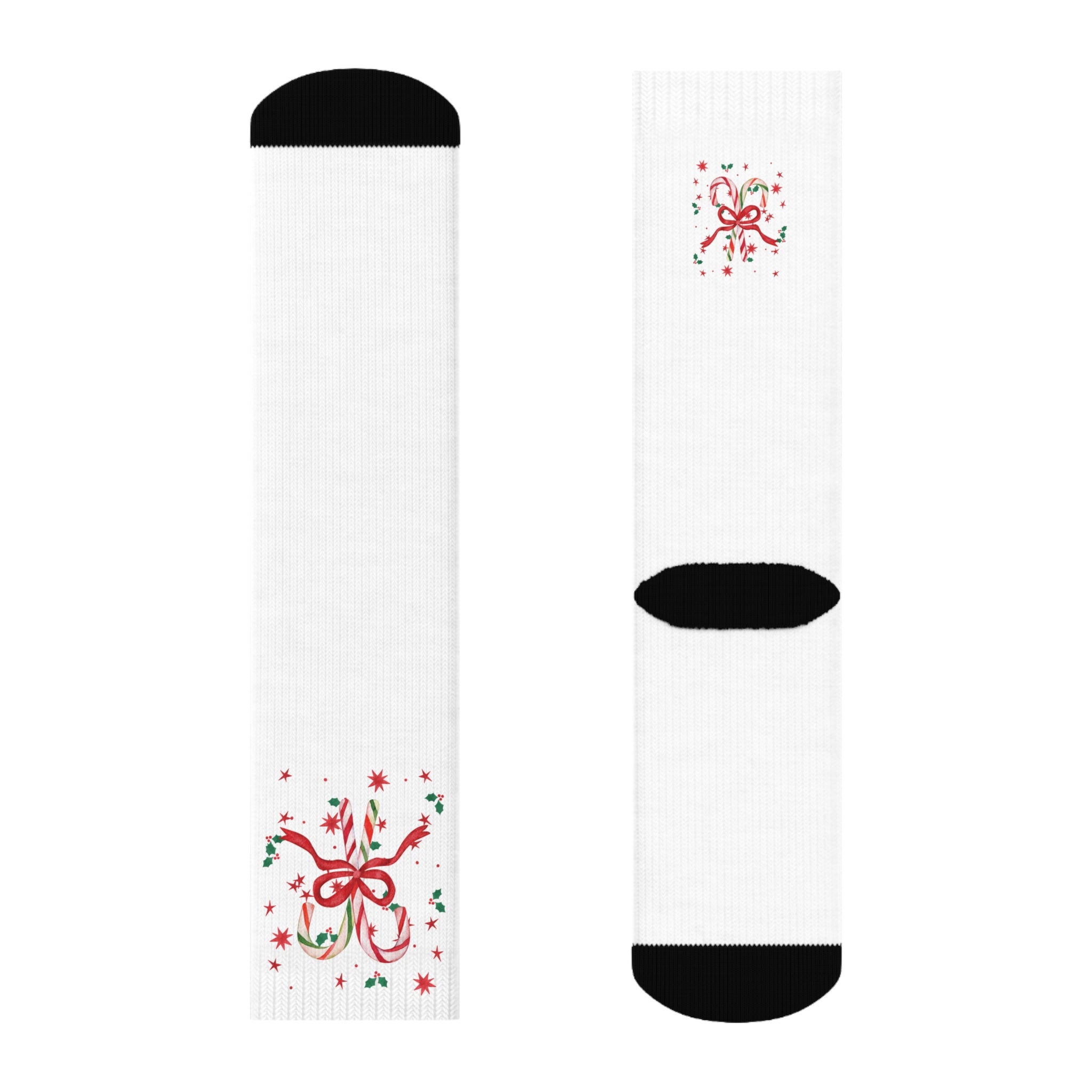 Candy Cane Christmas Socks- Cozy Holiday Crew Socks