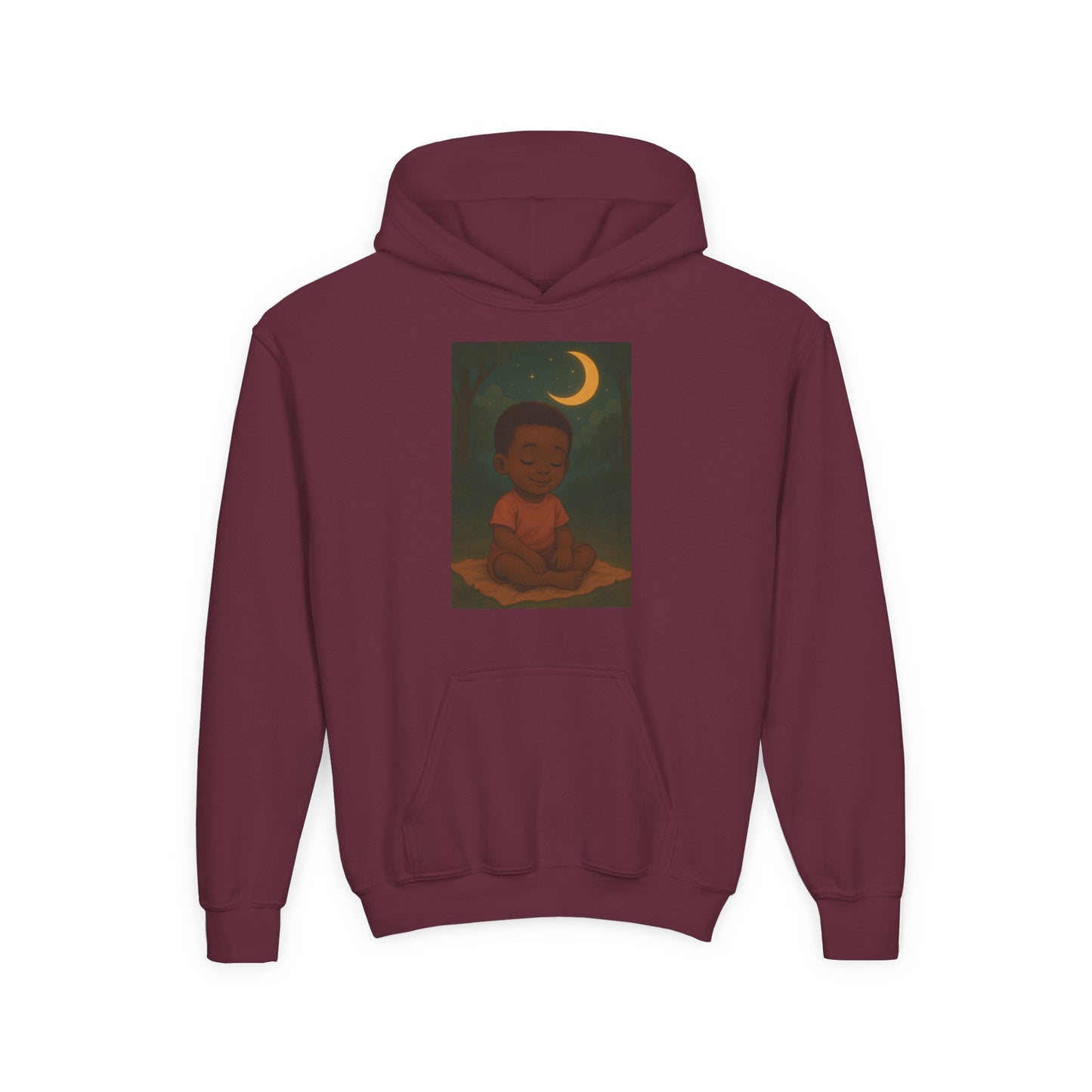 Lowkey Lil' Ones "Peaceful Moon" Youth Hoodie- Calm Energy for Growing Kings