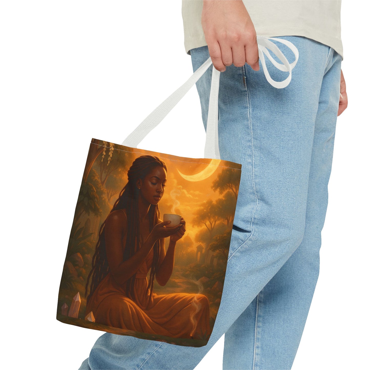 Calming Spiritual Tote Bag, Ethereal Art Tote, Eco-Friendly Shopping Bag, Weekender, Beach Trip, Gift for Her, Yoga Enthusiast