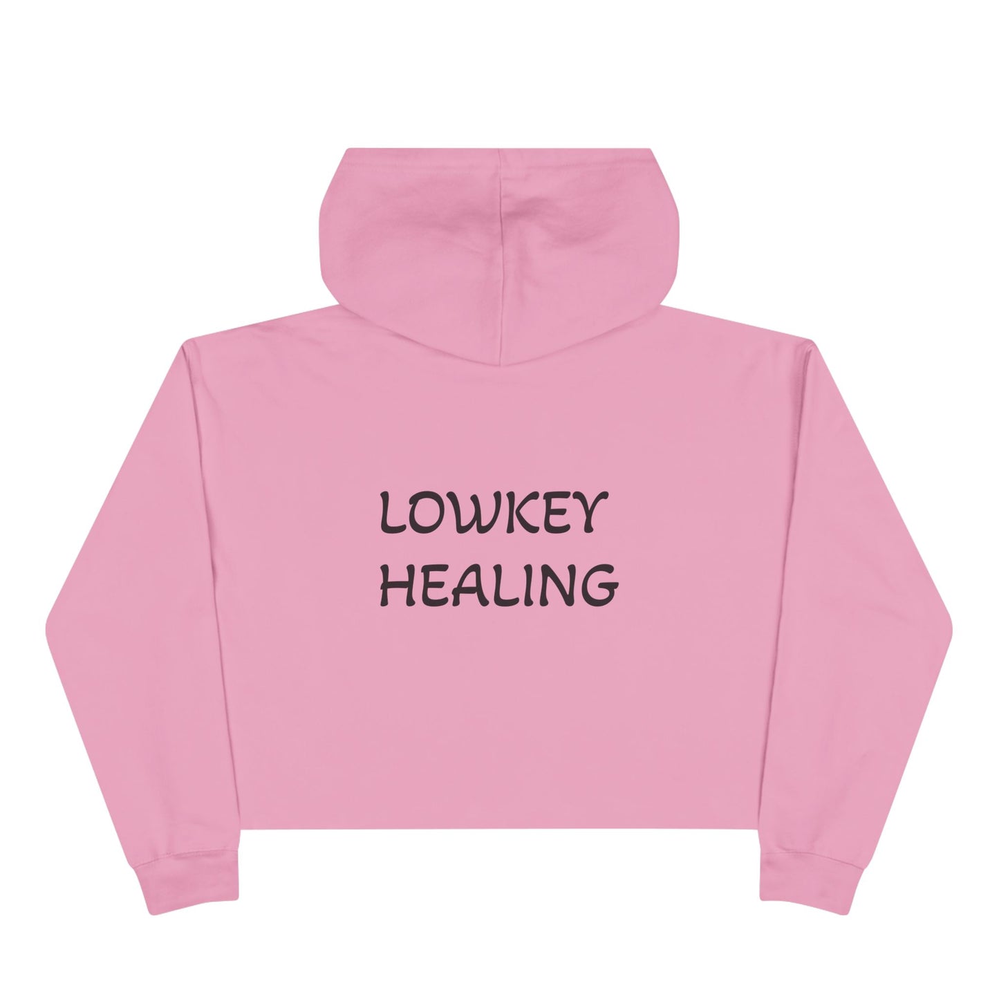 Lowkey Healing Crop Hoodie — Hugs & Kisses Graphic Cropped Sweatshirt