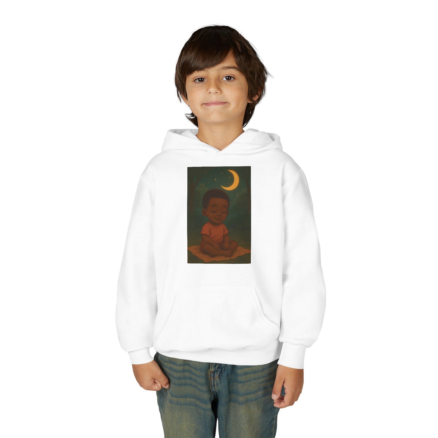 Lowkey Lil' Ones "Peaceful Moon" Youth Hoodie- Calm Energy for Growing Kings