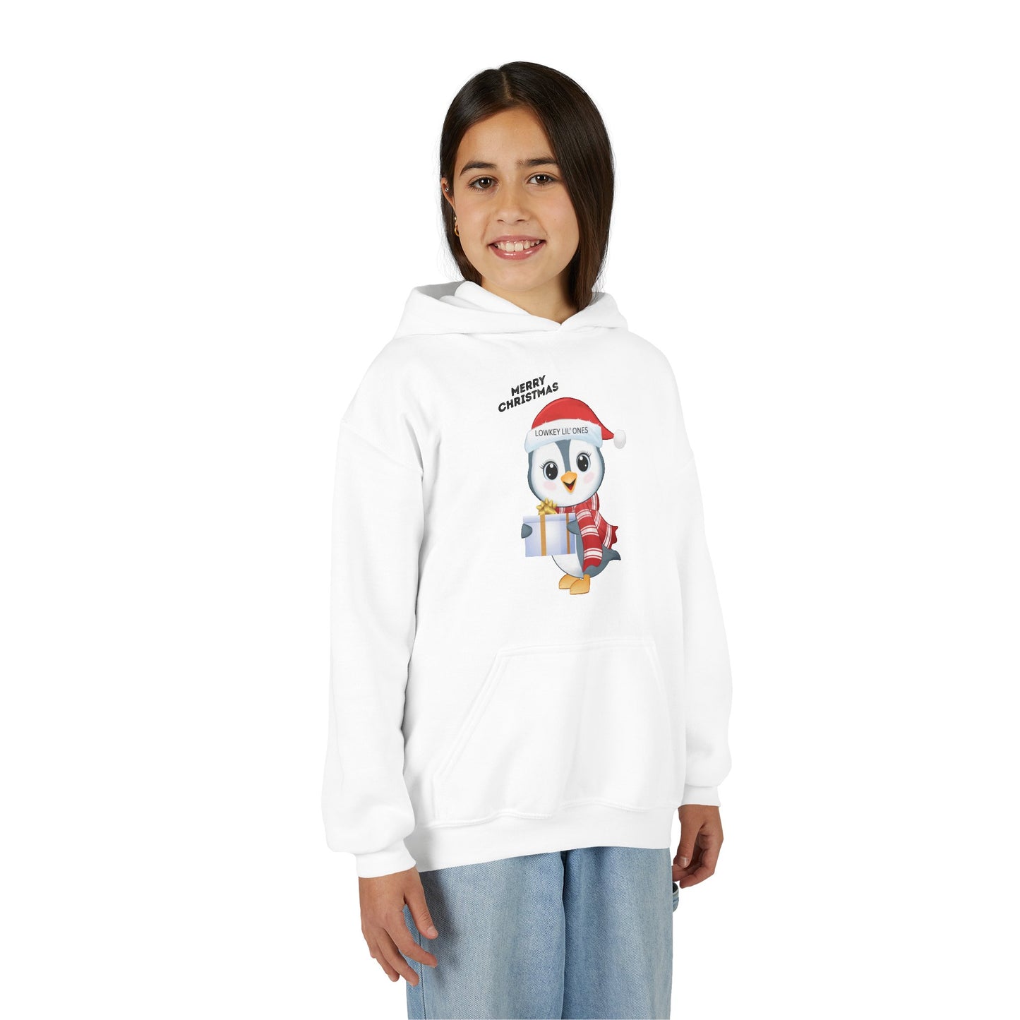 Lowkey Lil' Ones Merry Christmas Penguin Youth Hoodie