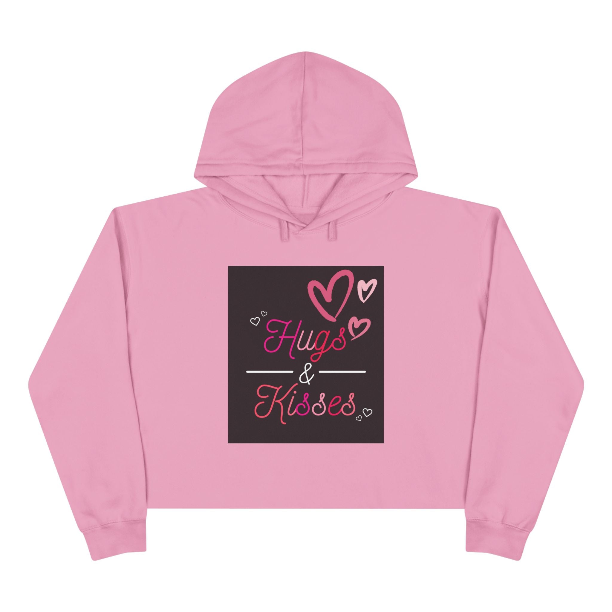 Lowkey Healing Crop Hoodie — Hugs & Kisses Graphic Cropped Sweatshirt