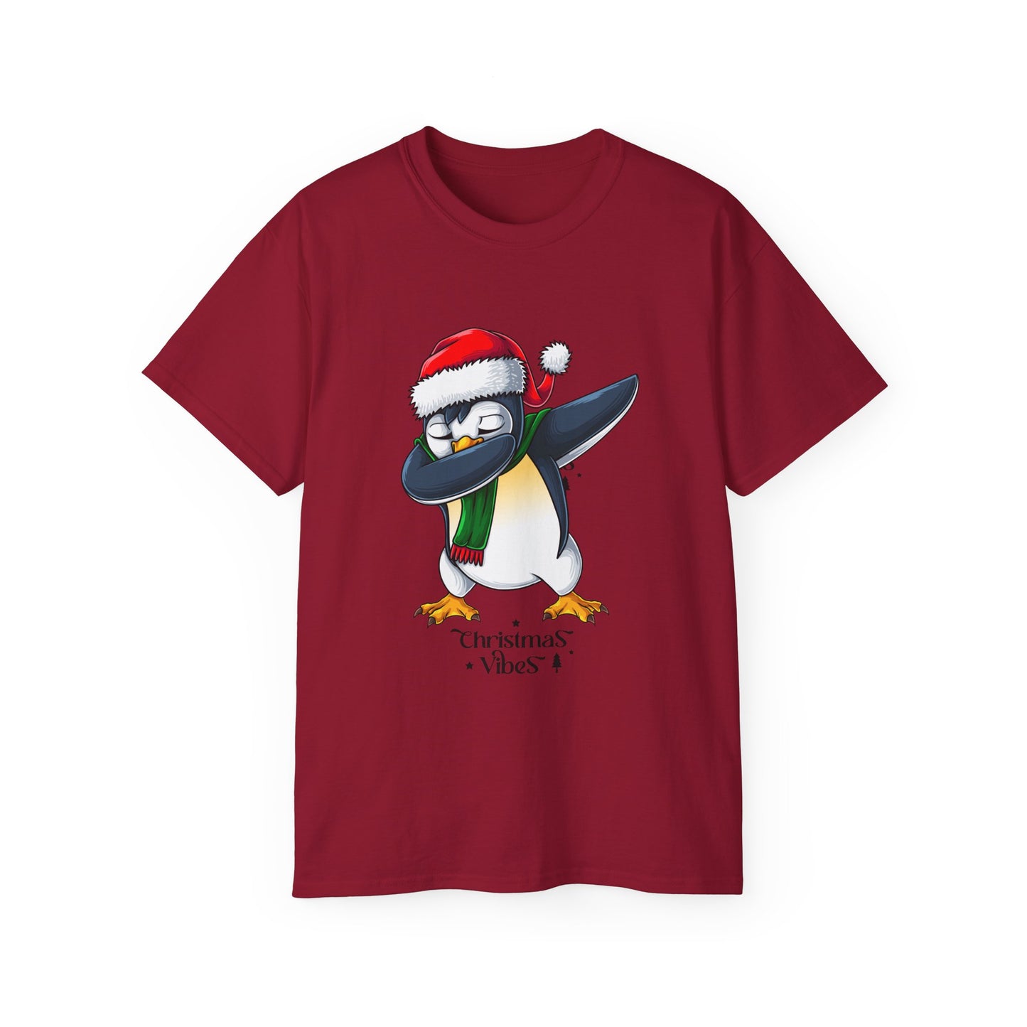 Women's Christmas Vibes Dabbing Penguin Tee