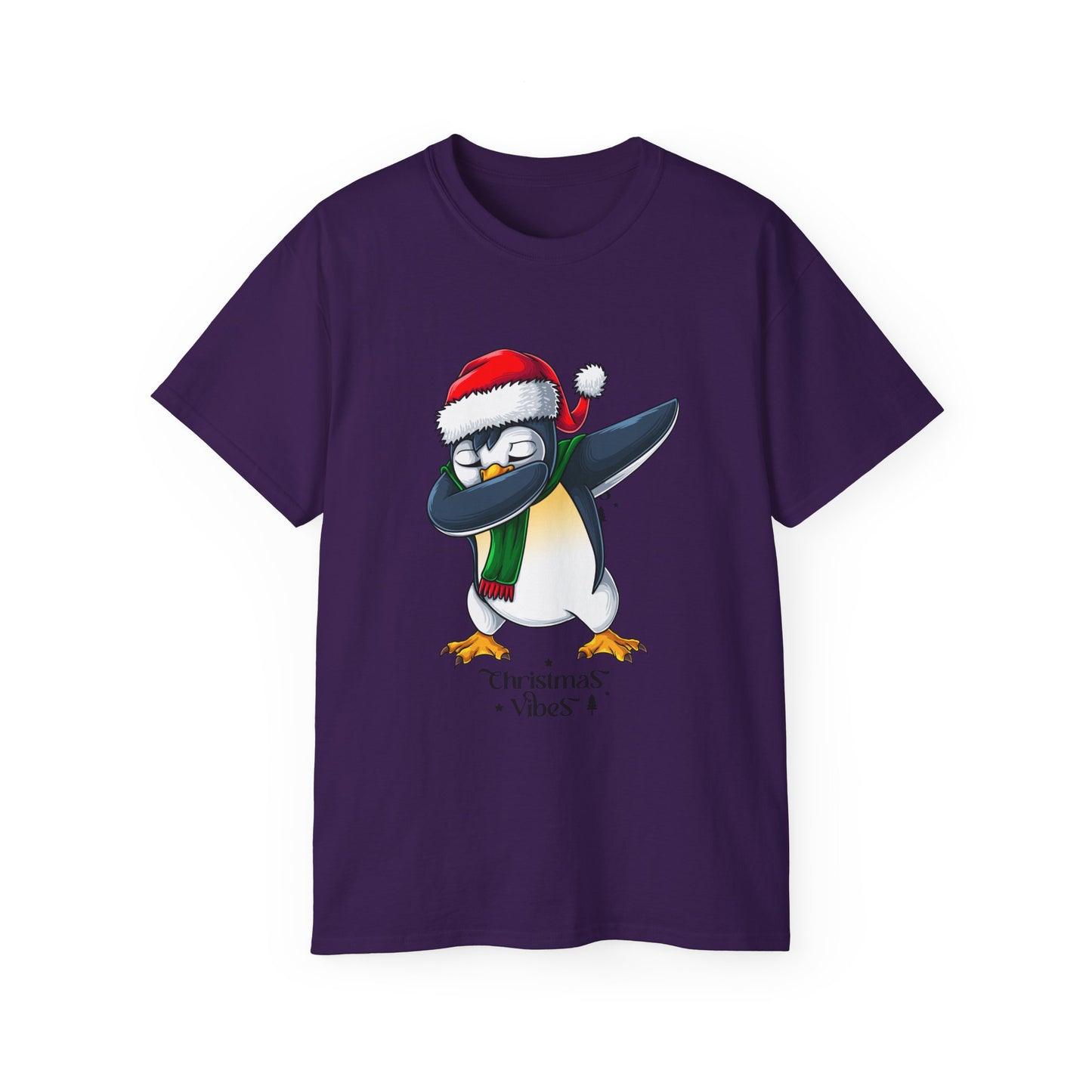 Women's Christmas Vibes Dabbing Penguin Tee