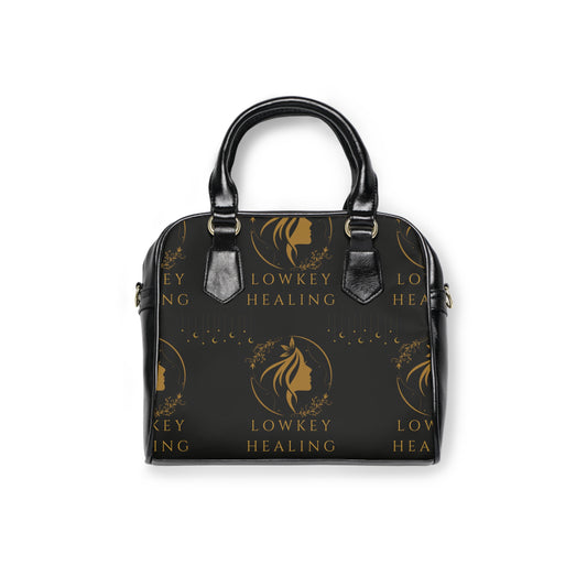 Lowkey Healing Signature Luxe Handbag- Black & Gold Purse
